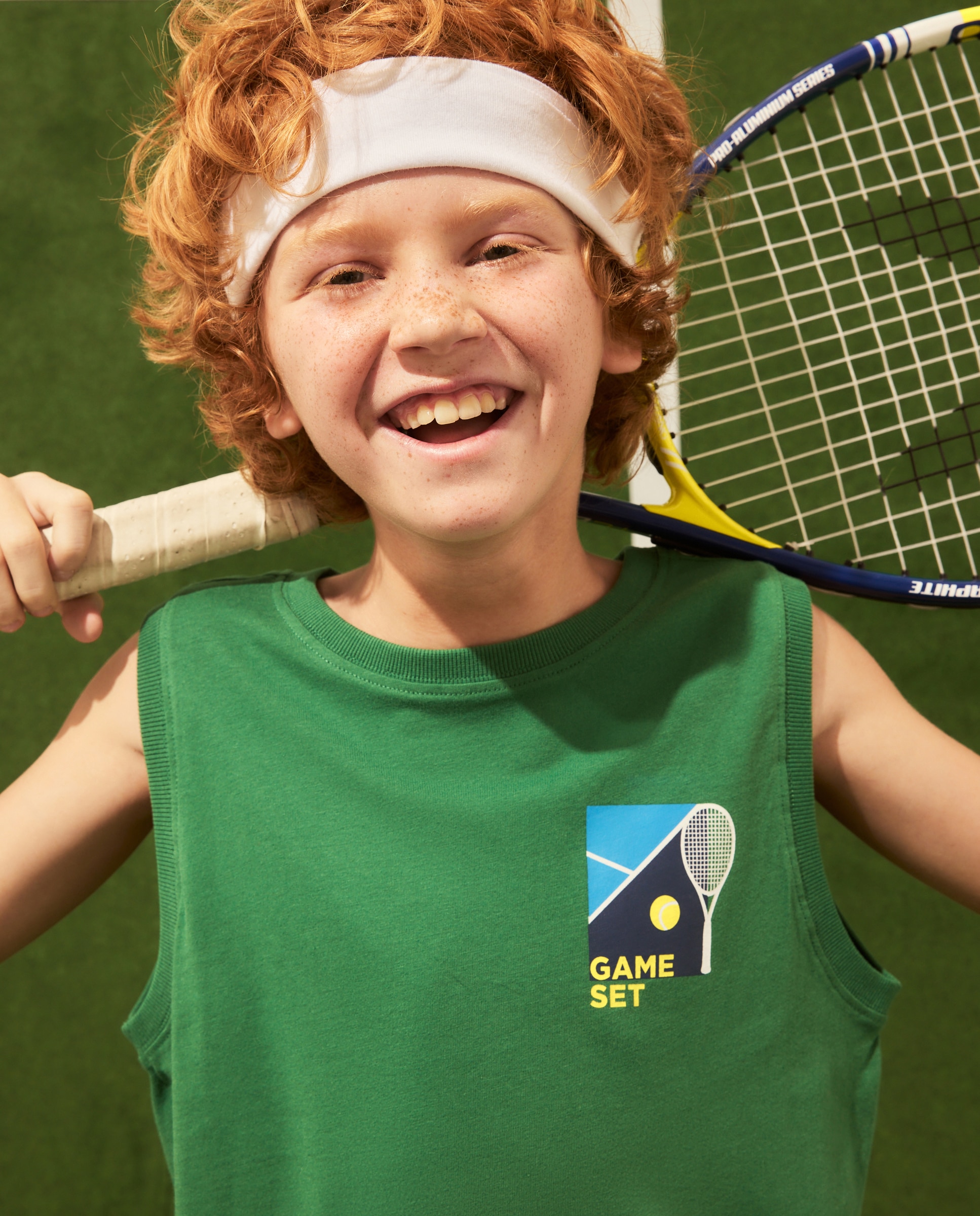 Camiseta sin mangas estampado sporty de niño - Kids El Corte Inglés - 530 Verde oscuro 530 Verde oscuro-6