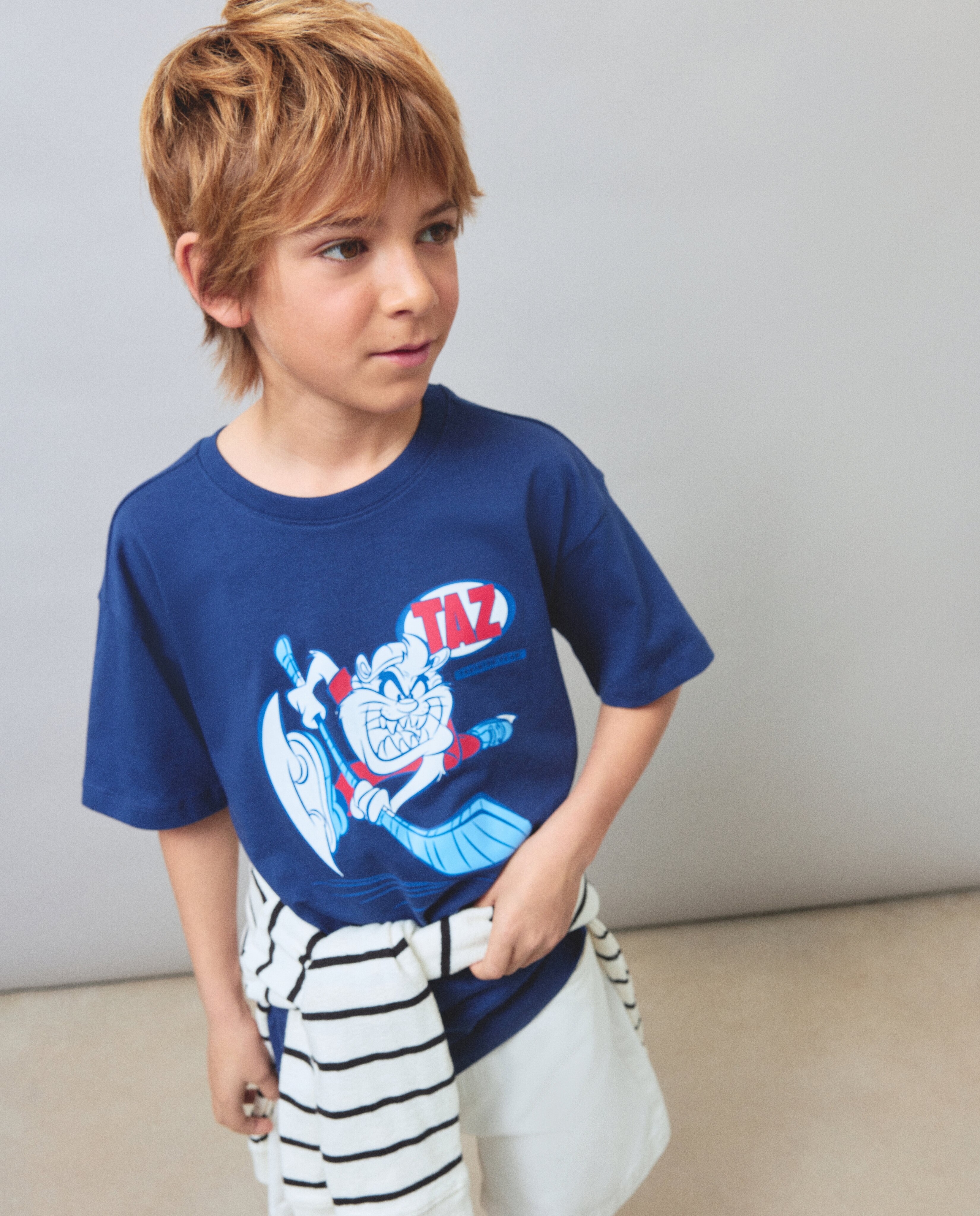 T-shirt com Estampado Kids El Corte Inglés Azul-marinho-4