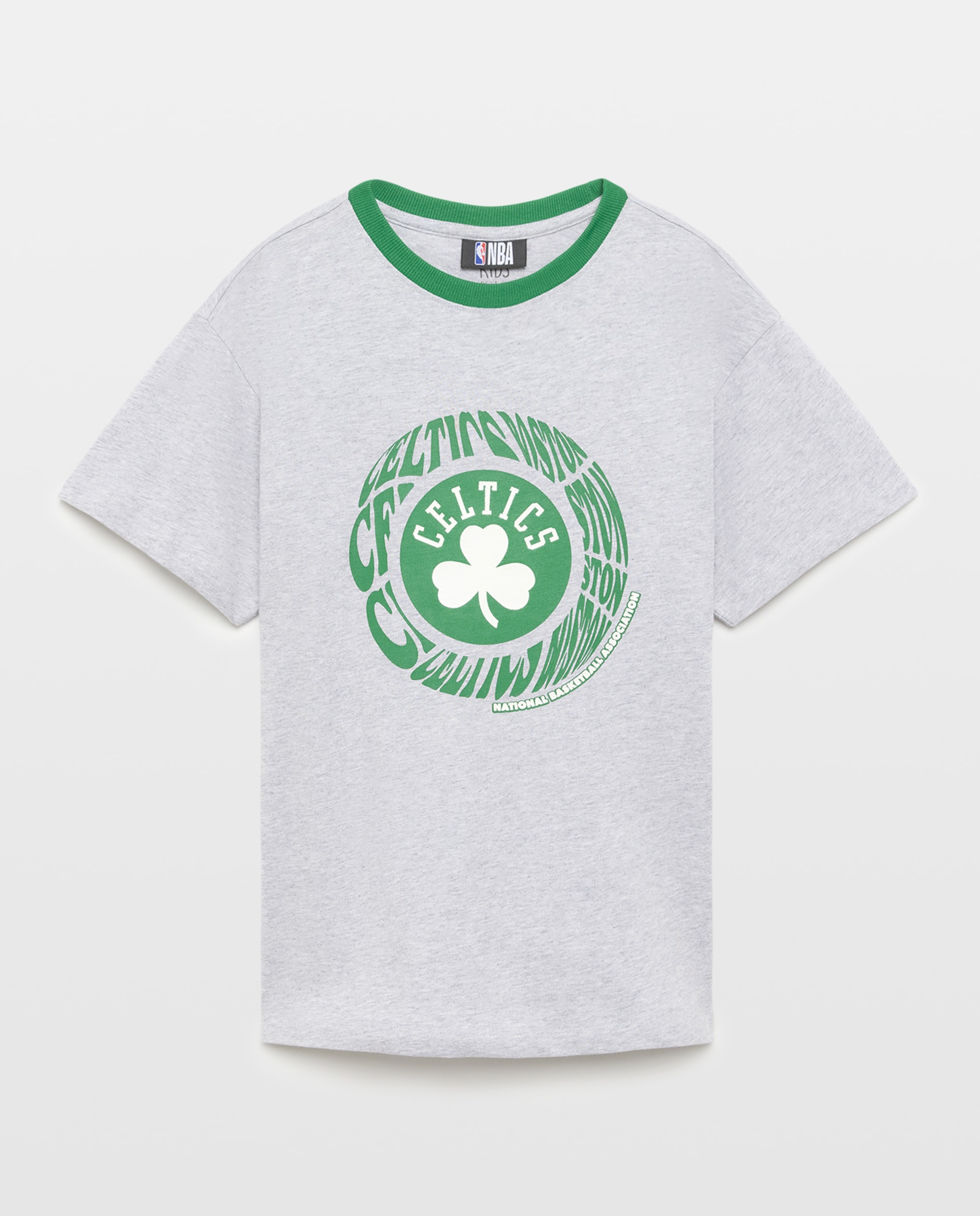 T-shirt de Decote Redondo com Manga Curta e Fantasia NBA Cinzento-4