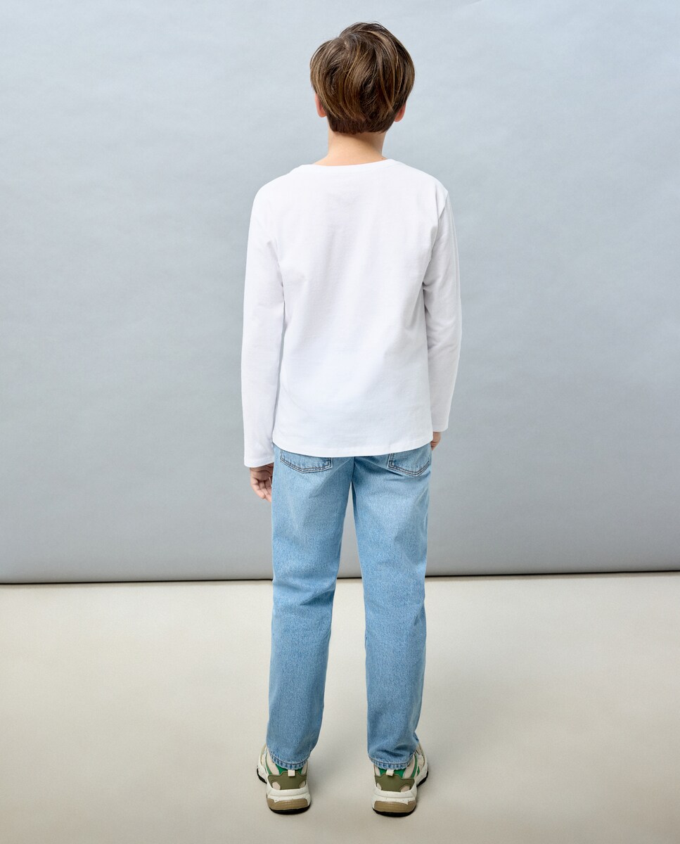 T-shirt com manga curta Branco-3