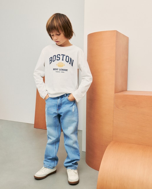 Imagen 0 de Camiseta de niño de manga larga con print básico