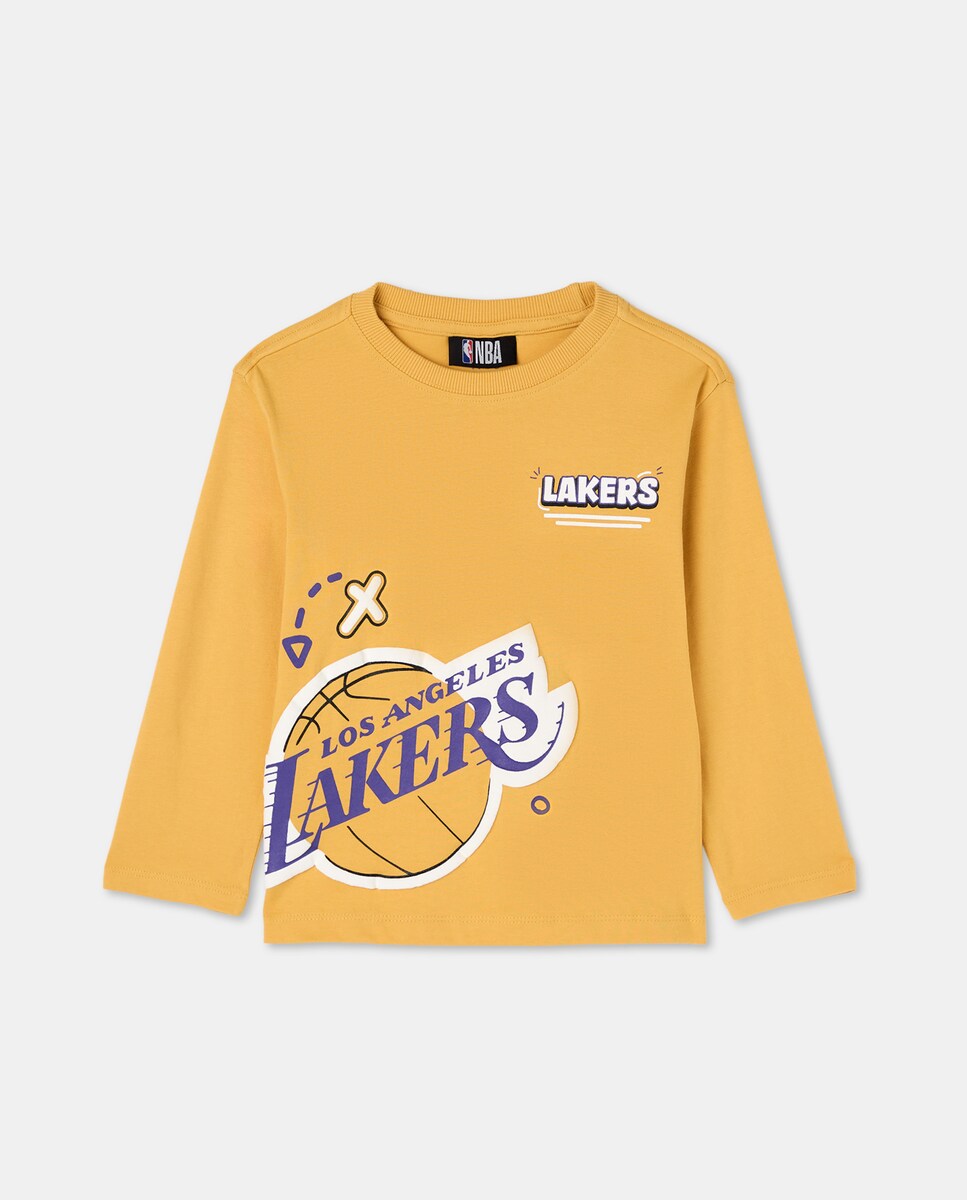 Sudadera cuello caja con estampado licencia NBA LAKERS de niño
