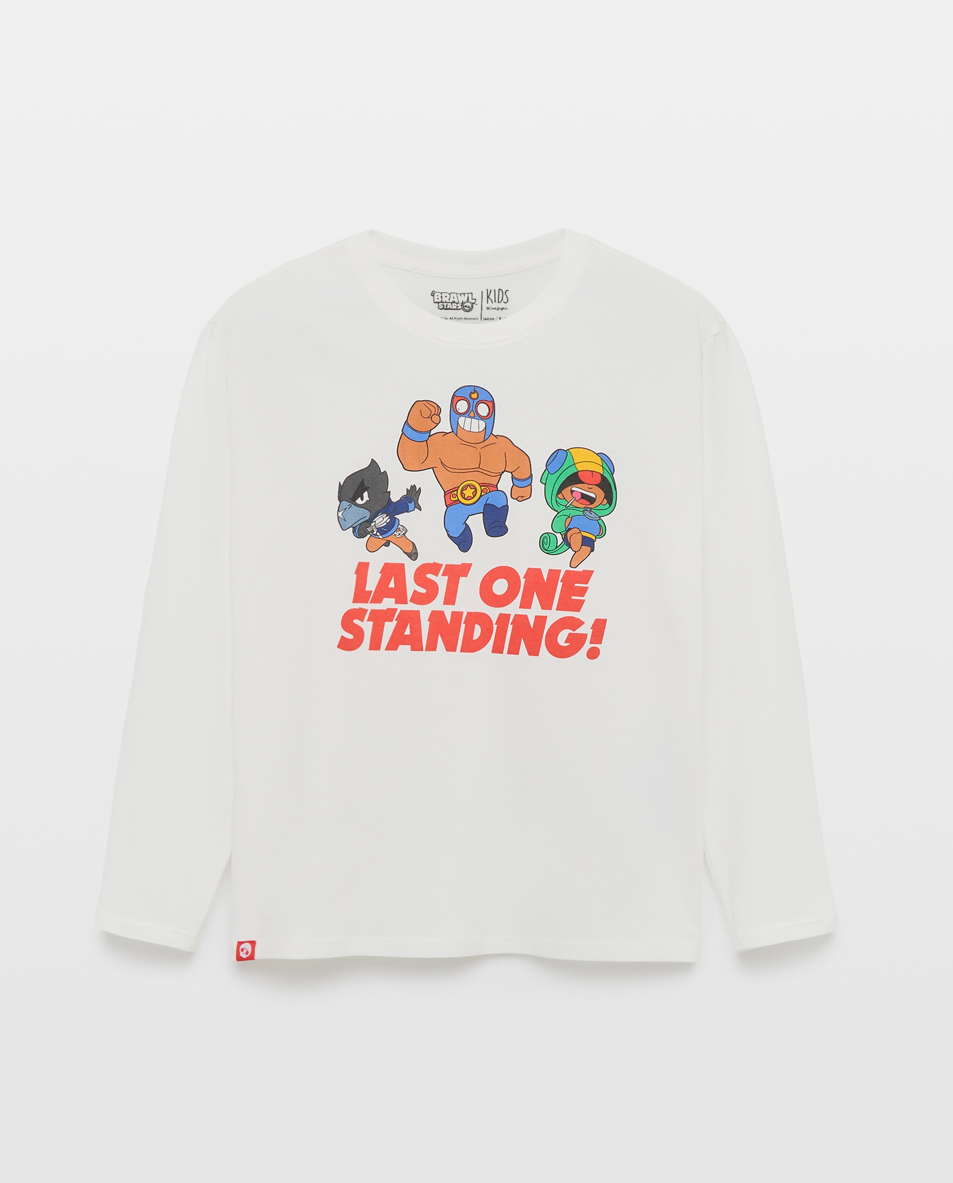 Camisola Básica com Manga Comprida e Estampado de Fantasia Brawl Stars Branco-4