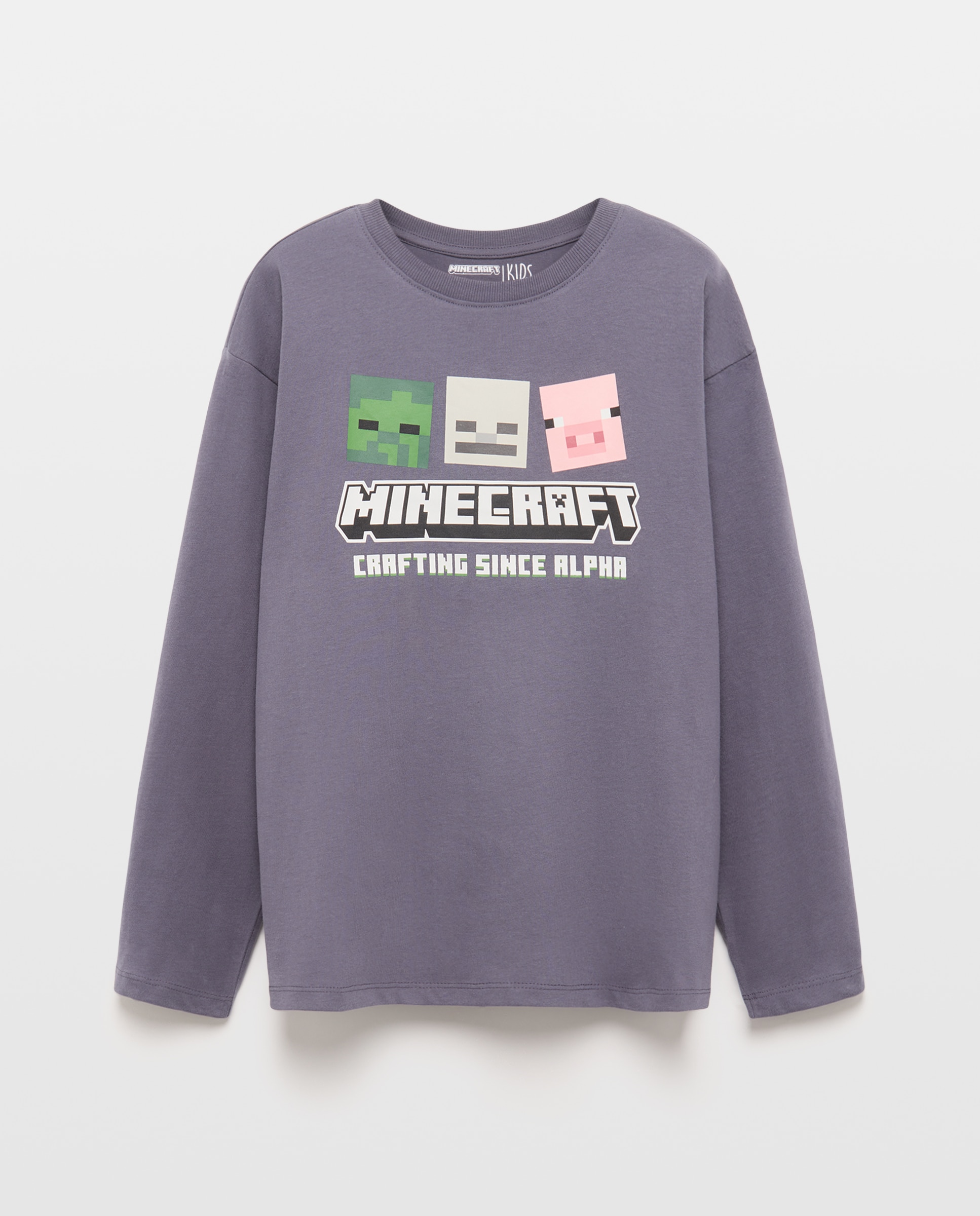 Camiseta de niño manga larga estampado fantasía MINECRAFT - Kids El Corte Inglés - Gris Gris-4