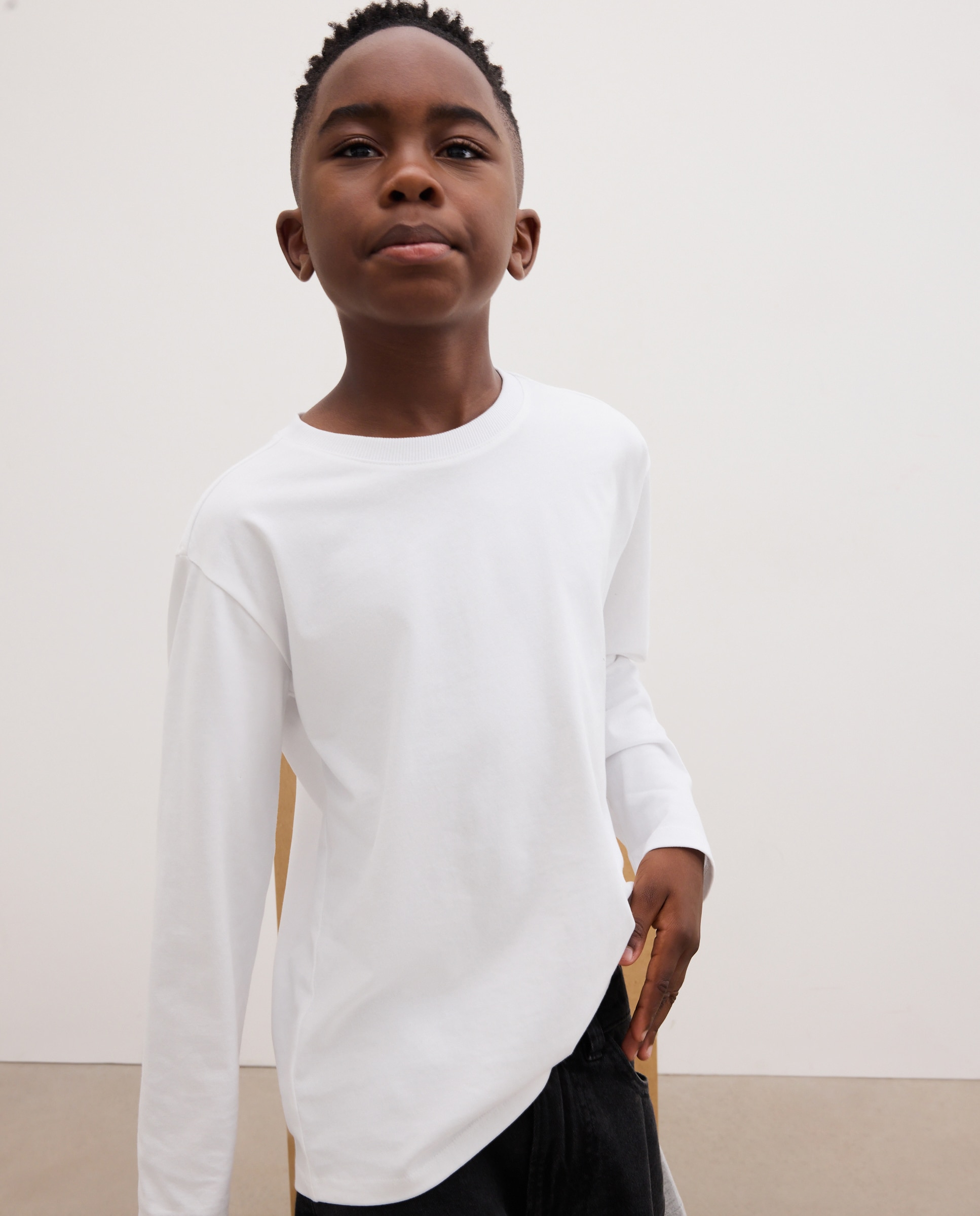 Camiseta de niño manga larga básica lisa - Kids El Corte Inglés - Blanco Blanco-1