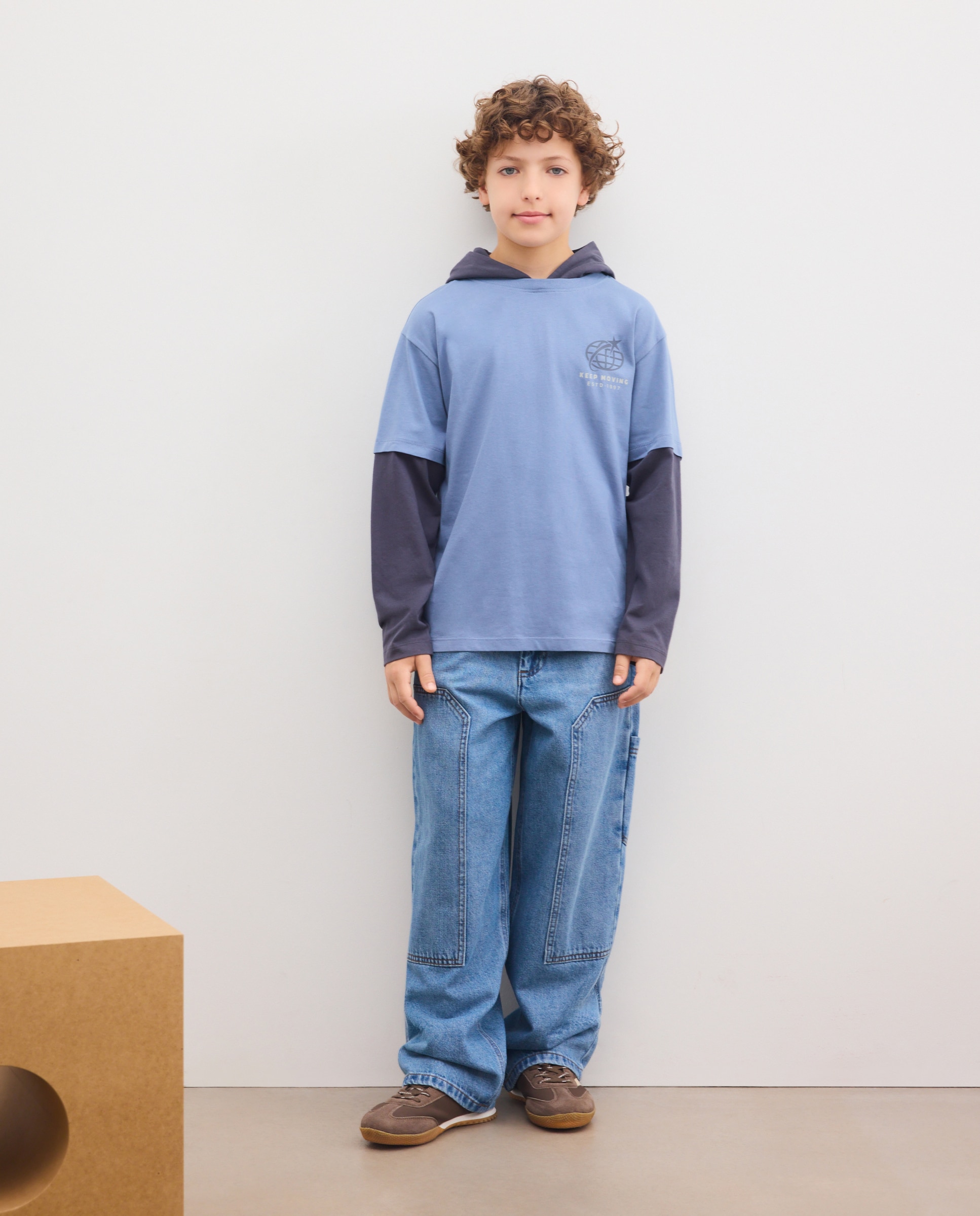 Imagen 2 de Camiseta manga larga con capucha de niño - Kids El Corte Inglés - Azul Azul