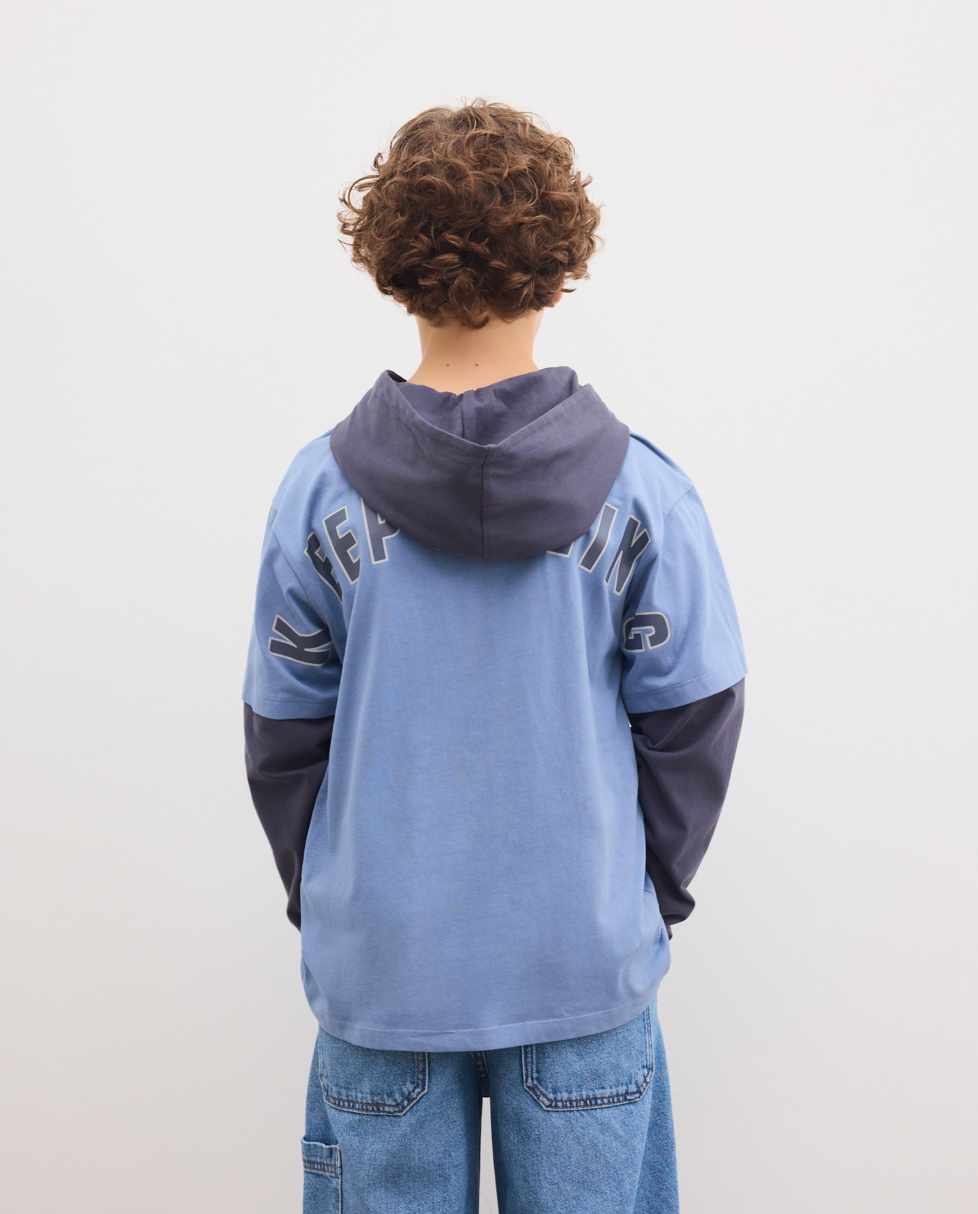 Imagen 3 de Camiseta manga larga con capucha de niño - Kids El Corte Inglés - Azul Azul