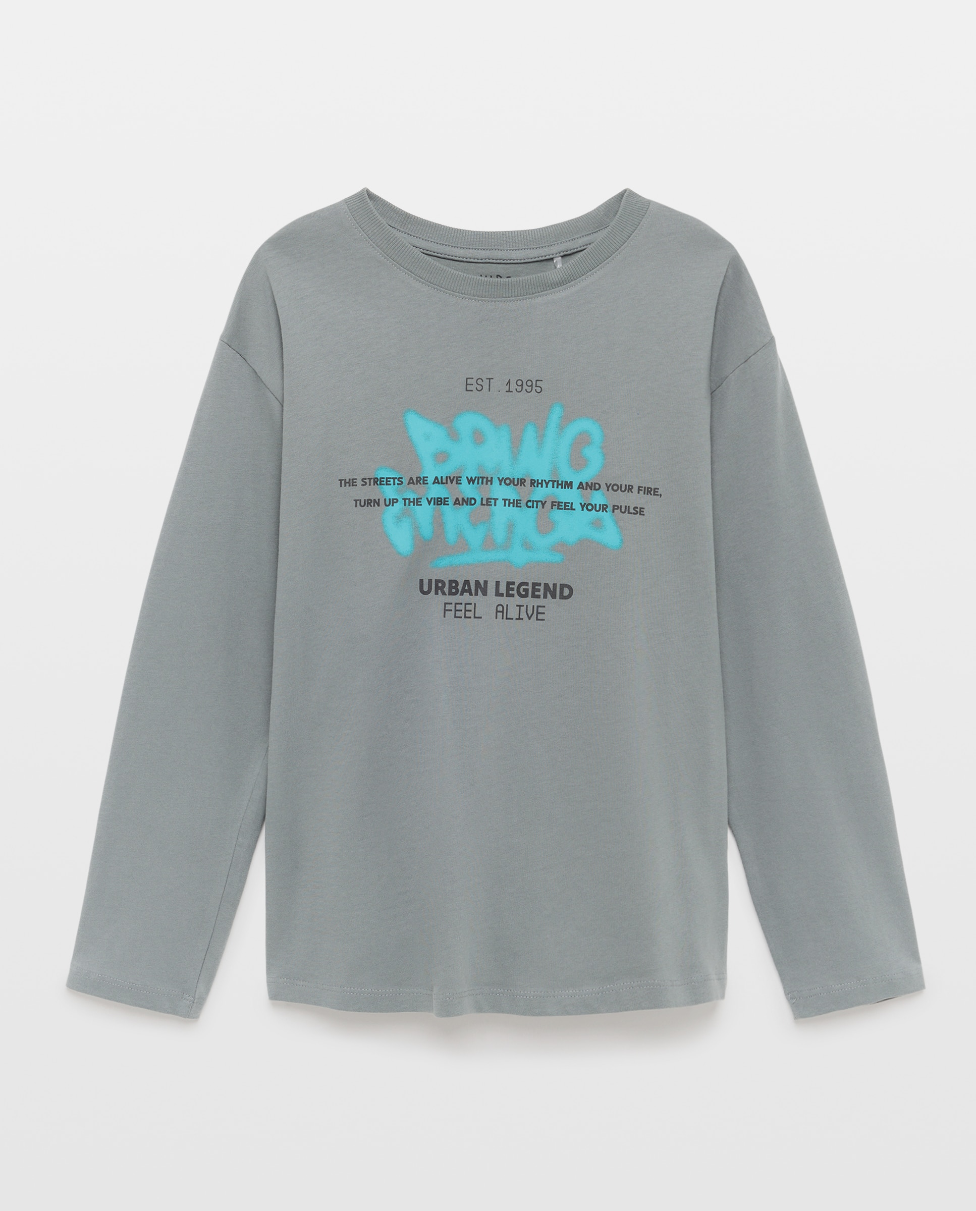 Camiseta de niño cuello caja y manga larga con fantasía - Kids El Corte Inglés - Verde Verde-4