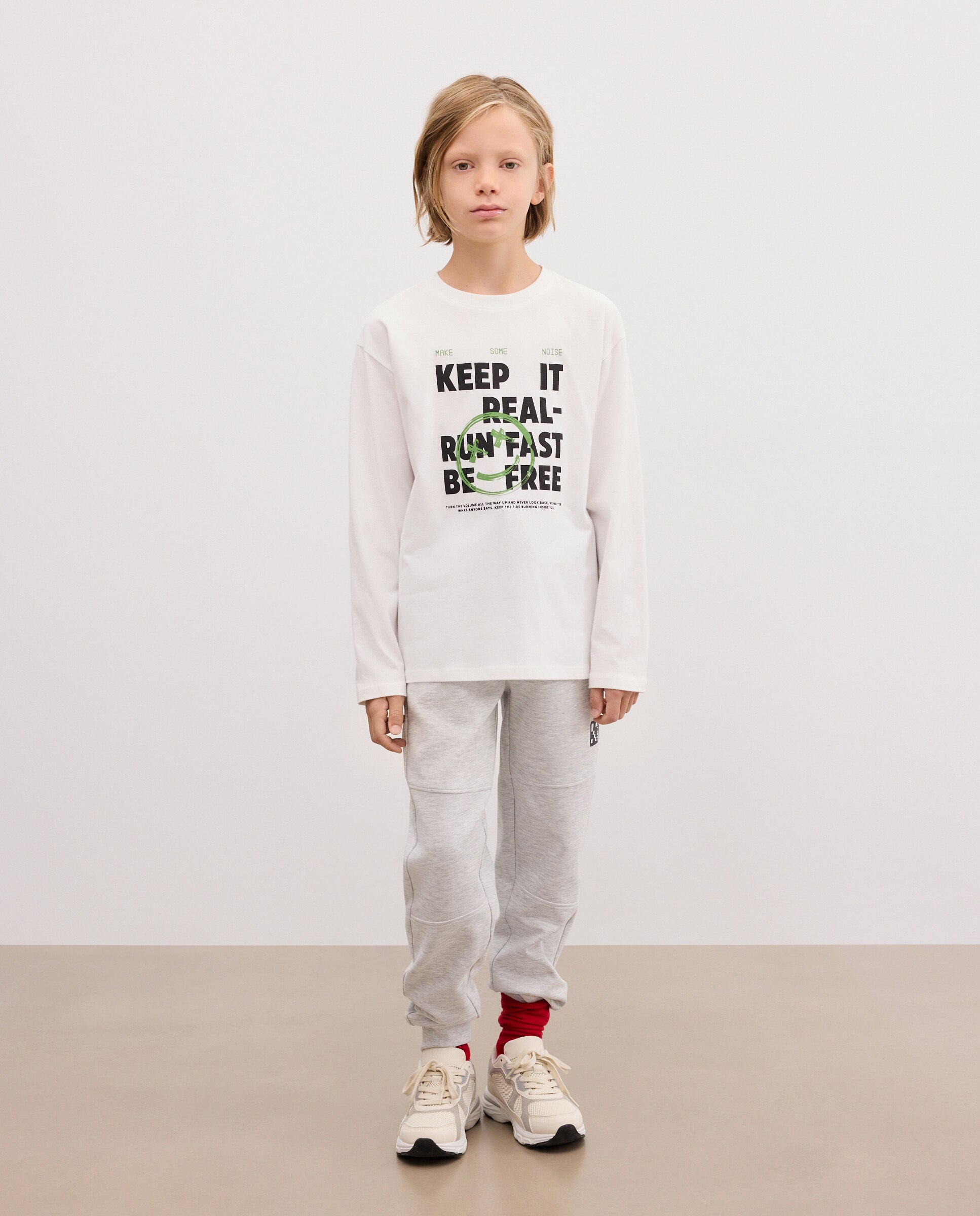 Camiseta de niño cuello caja y manga larga con fantasía - Kids El Corte Inglés - Blanco Blanco-2