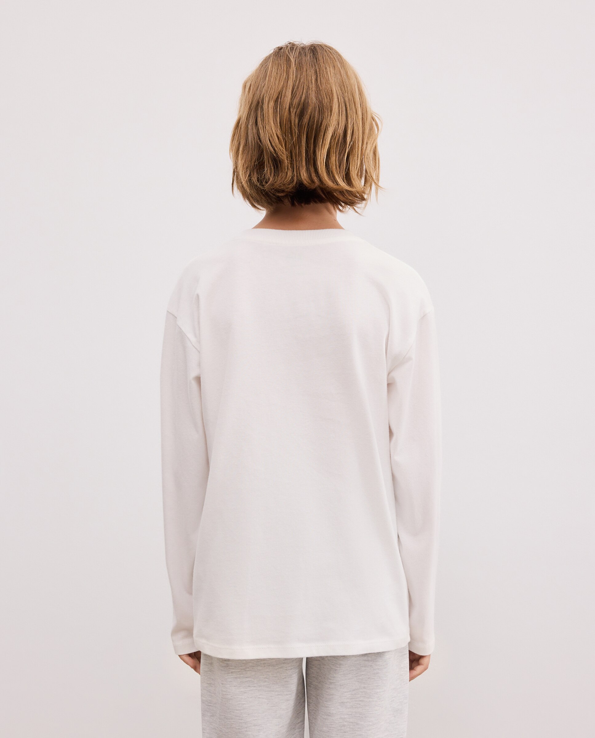 Camiseta de niño cuello caja y manga larga con fantasía - Kids El Corte Inglés - Blanco Blanco-3