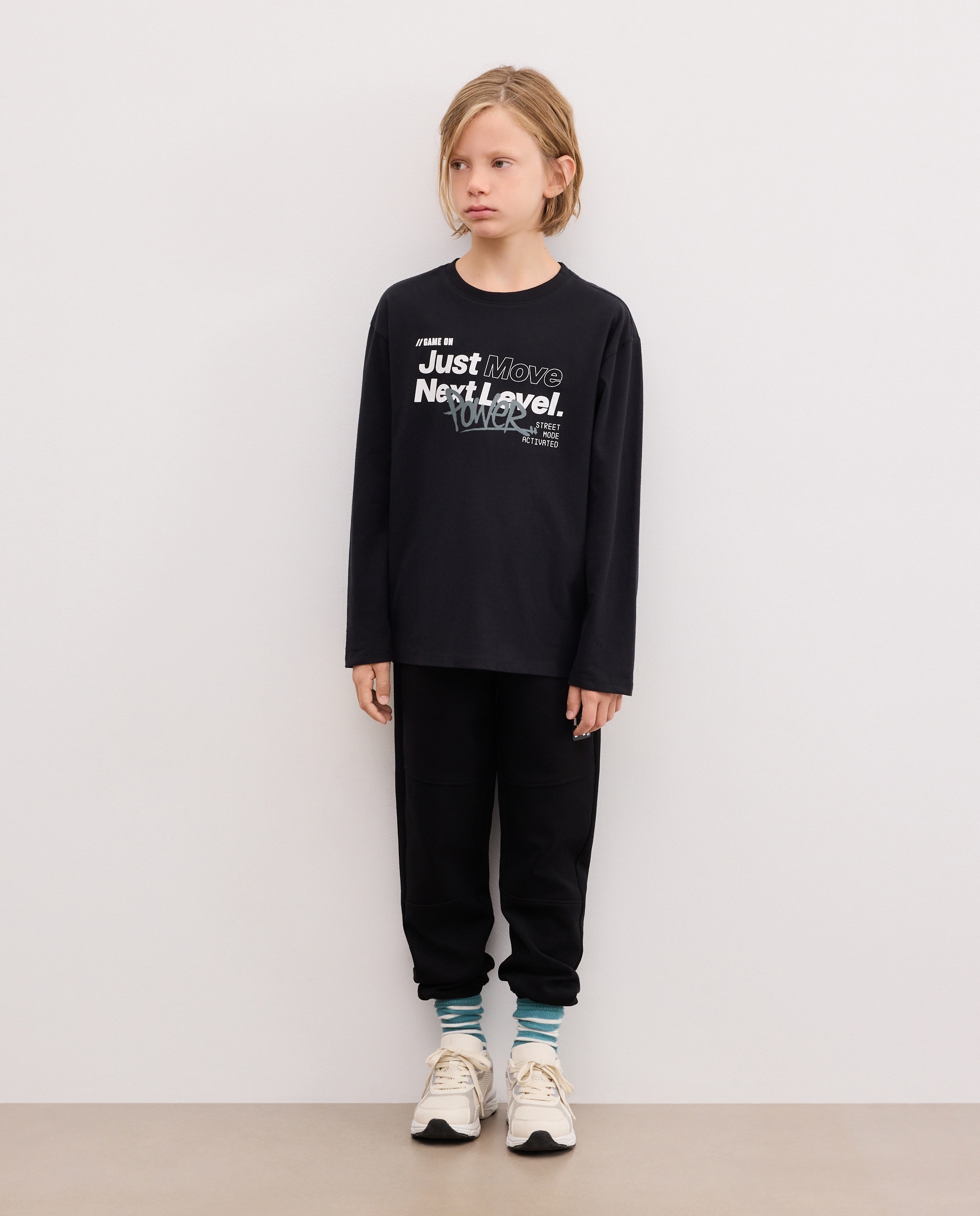 Camiseta de niño cuello caja y manga larga con fantasía - Kids El Corte Inglés - Negro Negro-2