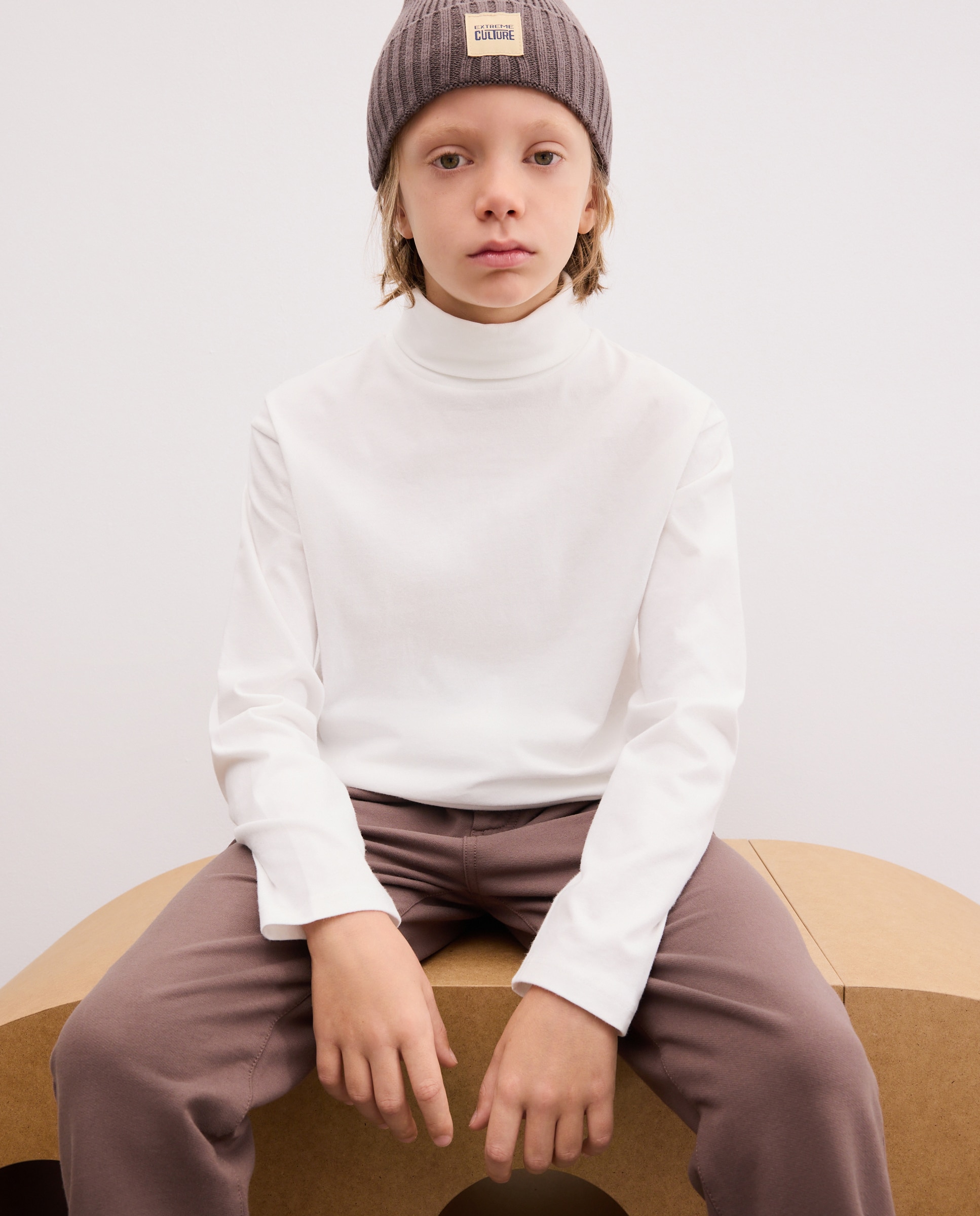 Camiseta de niño lisa con manga larga - Kids El Corte Inglés - Blanco roto Blanco roto-1