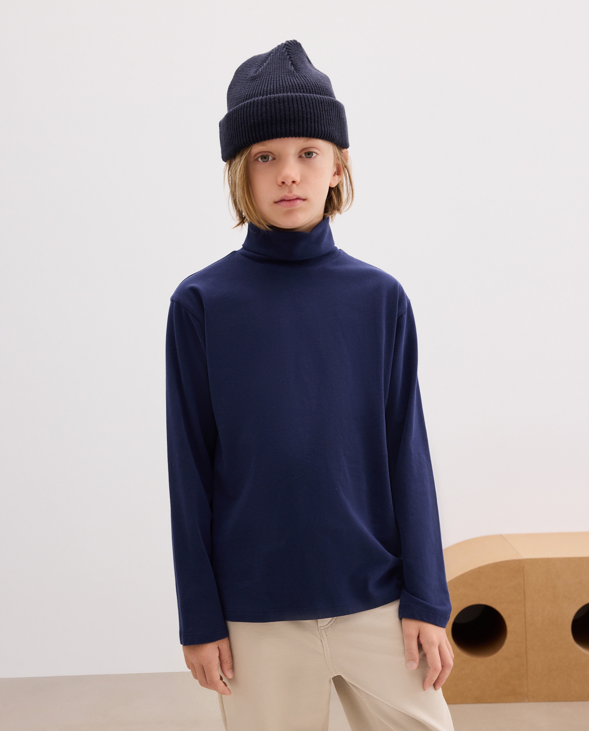 Camiseta de niño lisa con manga larga - Kids El Corte Inglés - Azul marino Azul marino-1