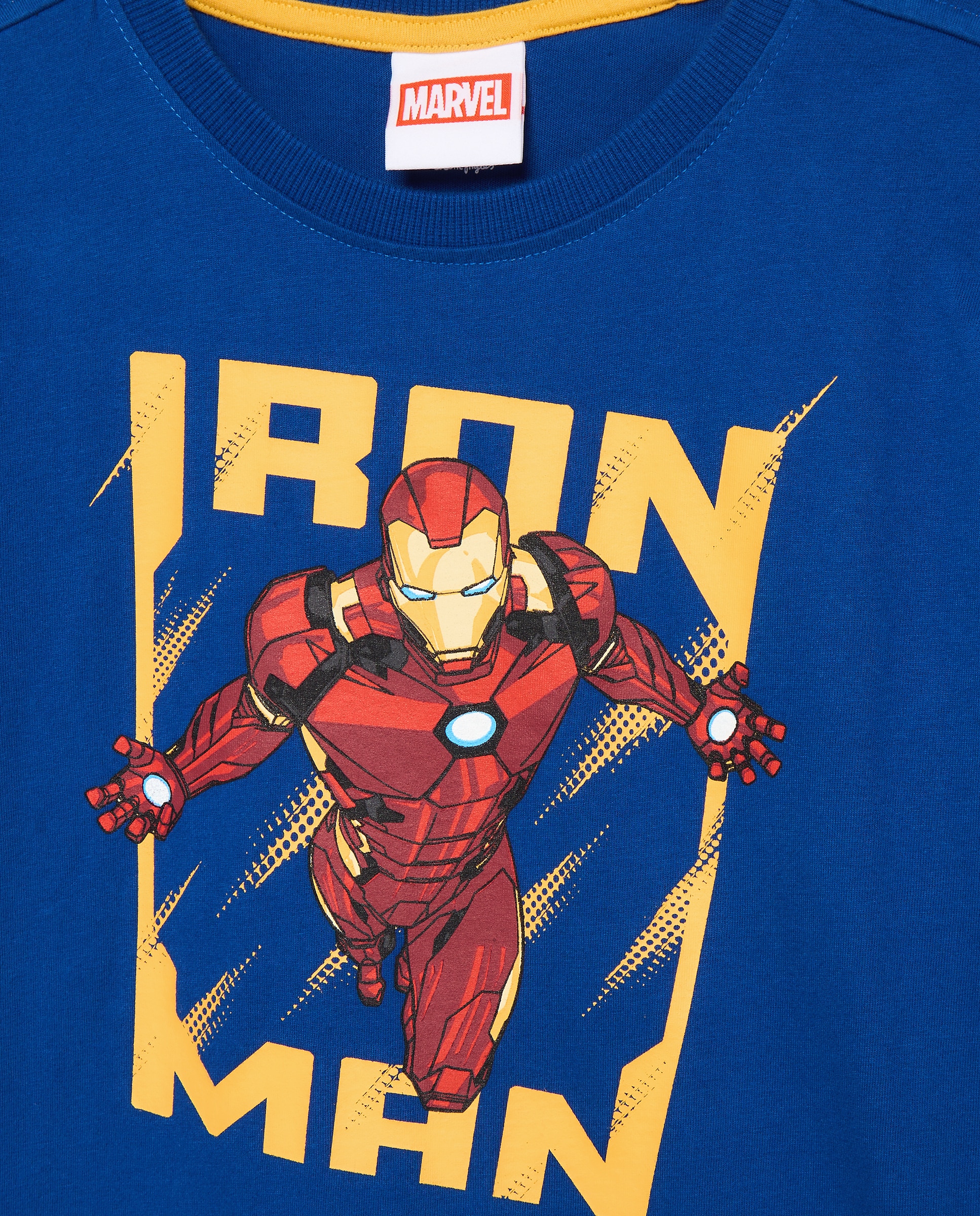 T-shirt de Decote Redondo e Manga Comprida com Estampado Fantasia HOMEM DE FERRO de Criança Azul-marinho-5