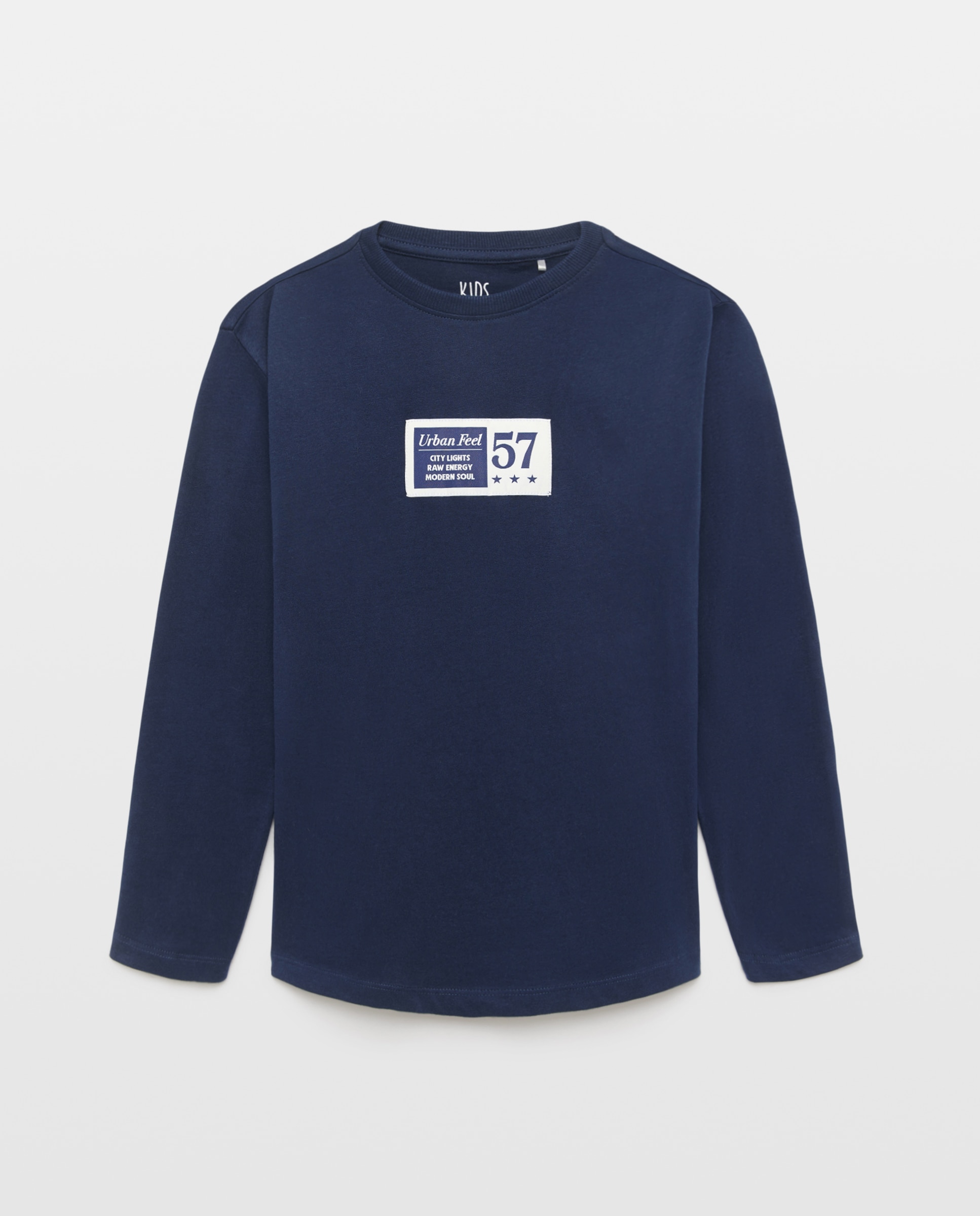 Camiseta cuello caja y manga larga de niño - Kids El Corte Inglés - Azul marino Azul marino-4