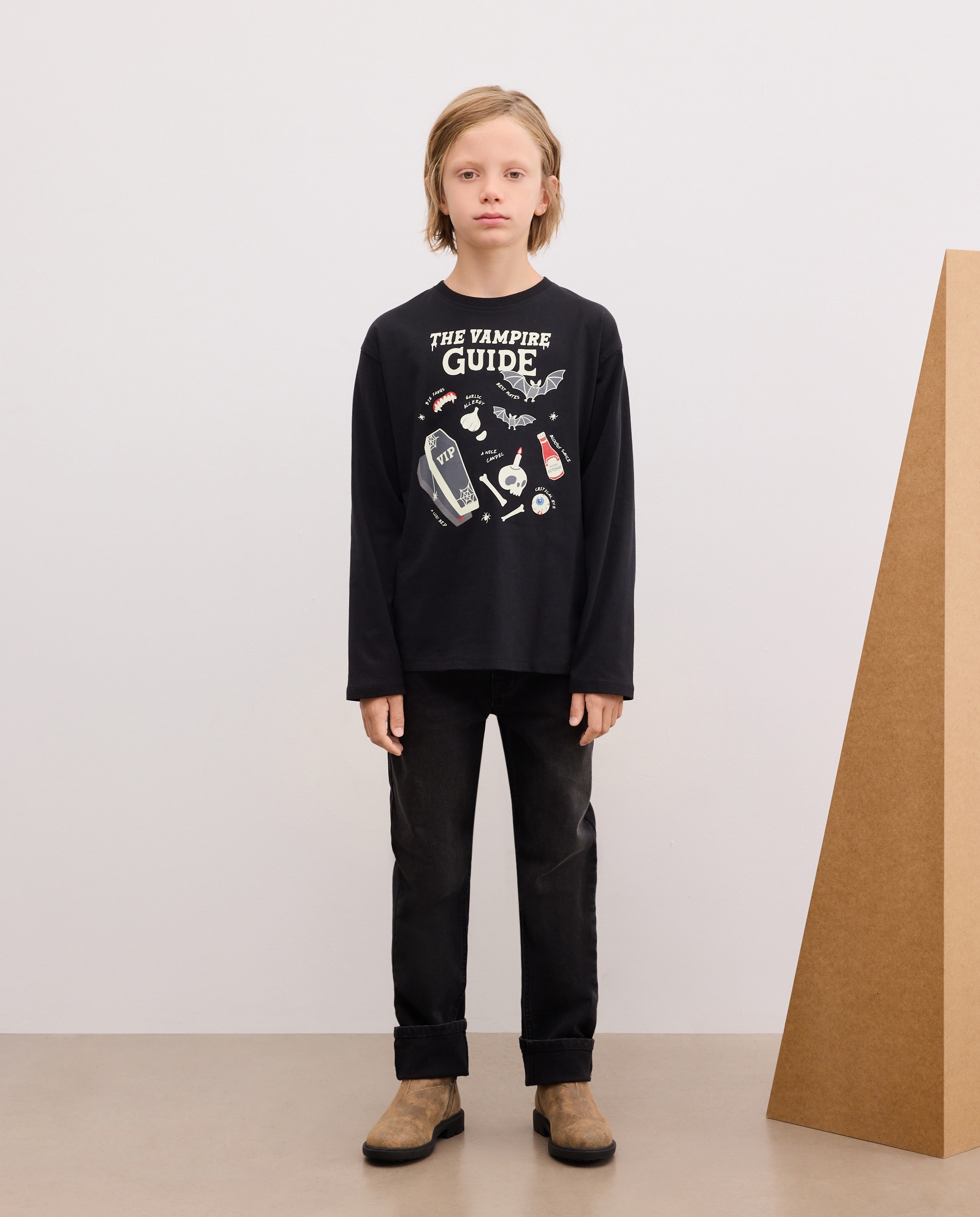 Camiseta cuello caja y manga larga fantasía HALLOWEEN de niño - Kids El Corte Inglés - 830 Antracita 830 Antracita-2