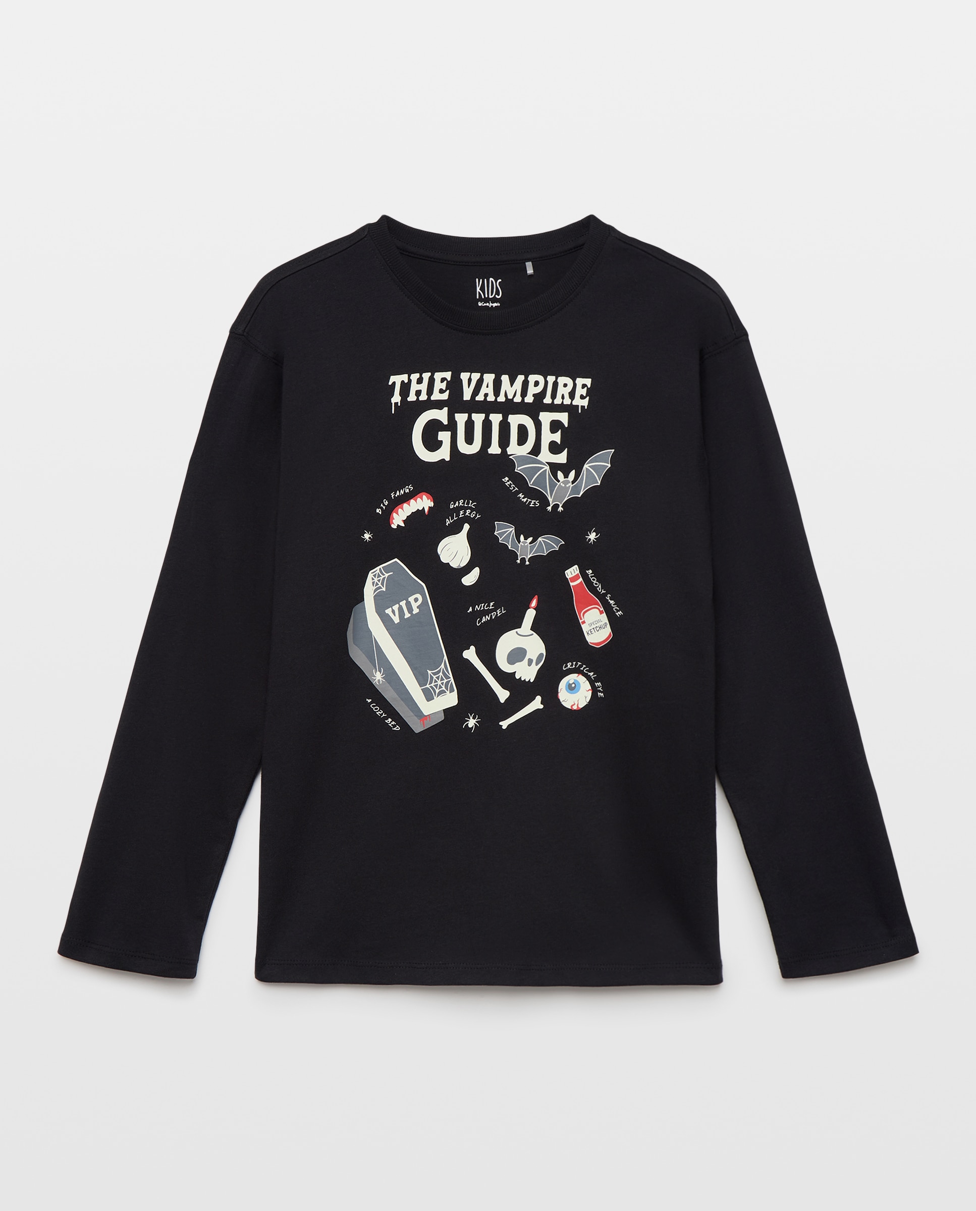Camiseta cuello caja y manga larga fantasía HALLOWEEN de niño - Kids El Corte Inglés - 830 Antracita 830 Antracita-4