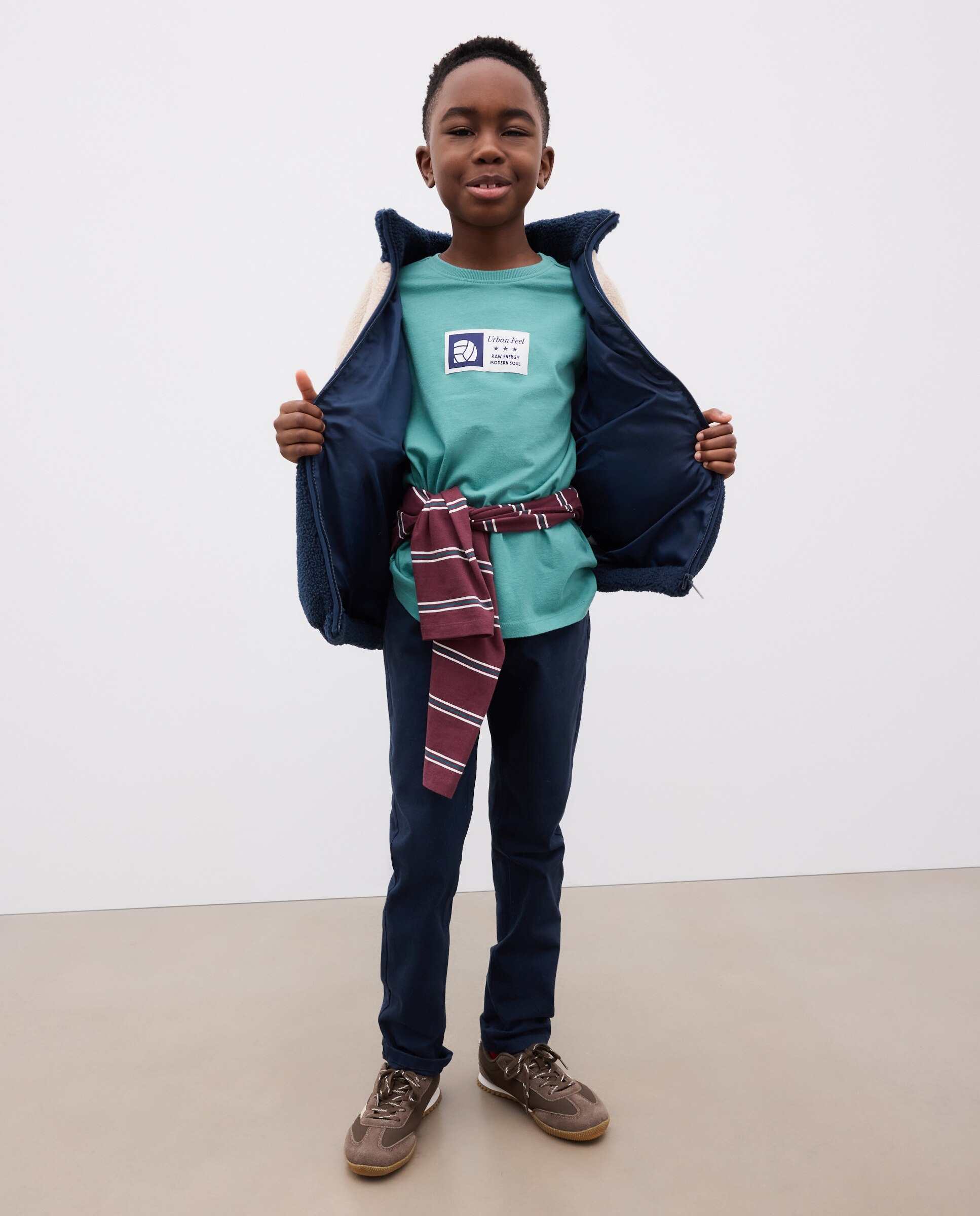Camiseta cuello caja y manga larga de niño - Kids El Corte Inglés - Verde Verde-2