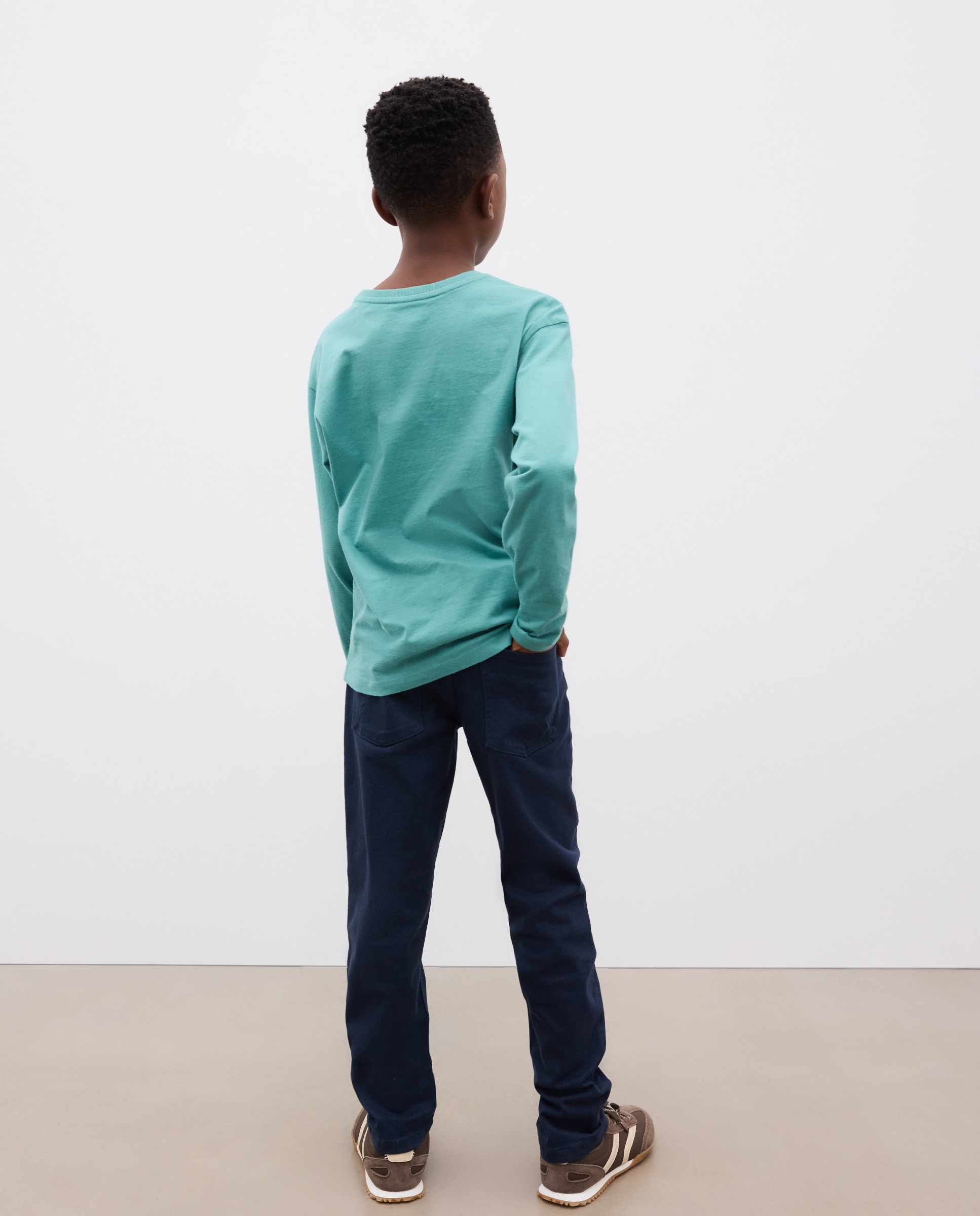 Camiseta cuello caja y manga larga de niño - Kids El Corte Inglés - Verde Verde-3