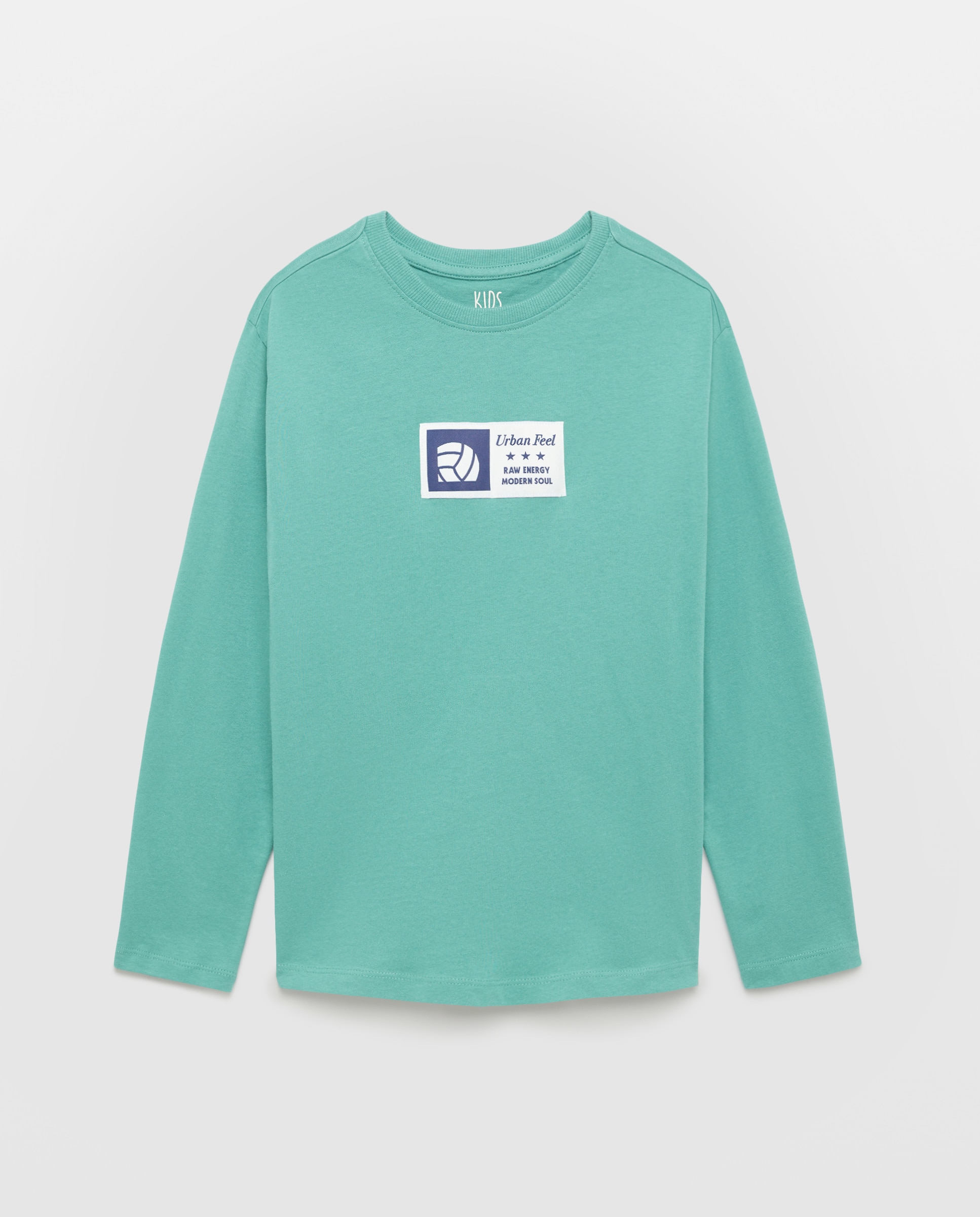 Camiseta cuello caja y manga larga de niño - Kids El Corte Inglés - Verde Verde-4