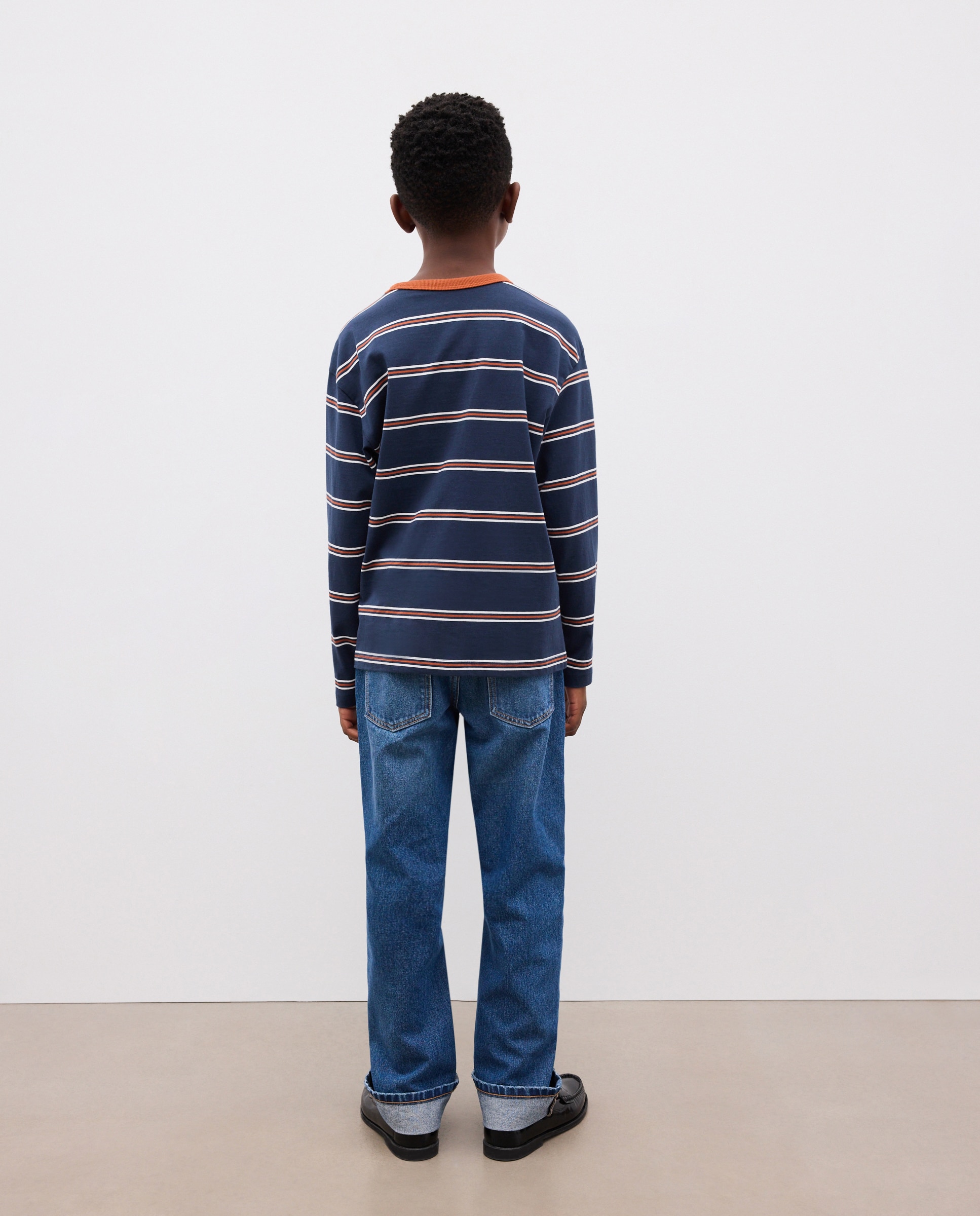 Camiseta cuello caja y manga larga de niño - Kids El Corte Inglés - Azul Azul-3