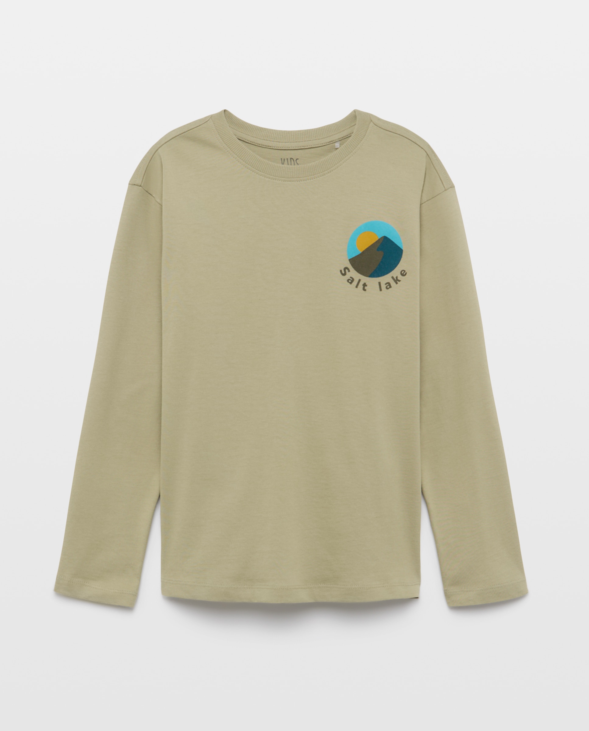 Camisola de Manga Comprida com Estampado à Frente e nas Costas de Criança Verde-4