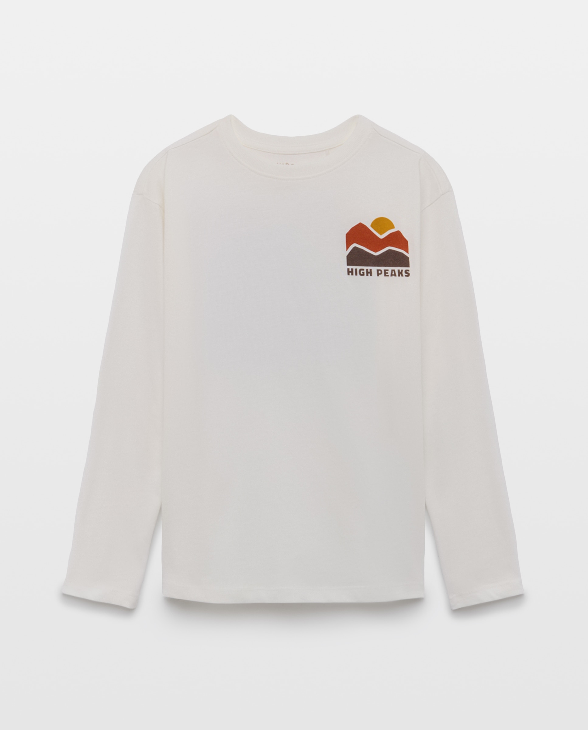 Camisola de Manga Comprida com Estampado à Frente e nas Costas de Criança Branco-4