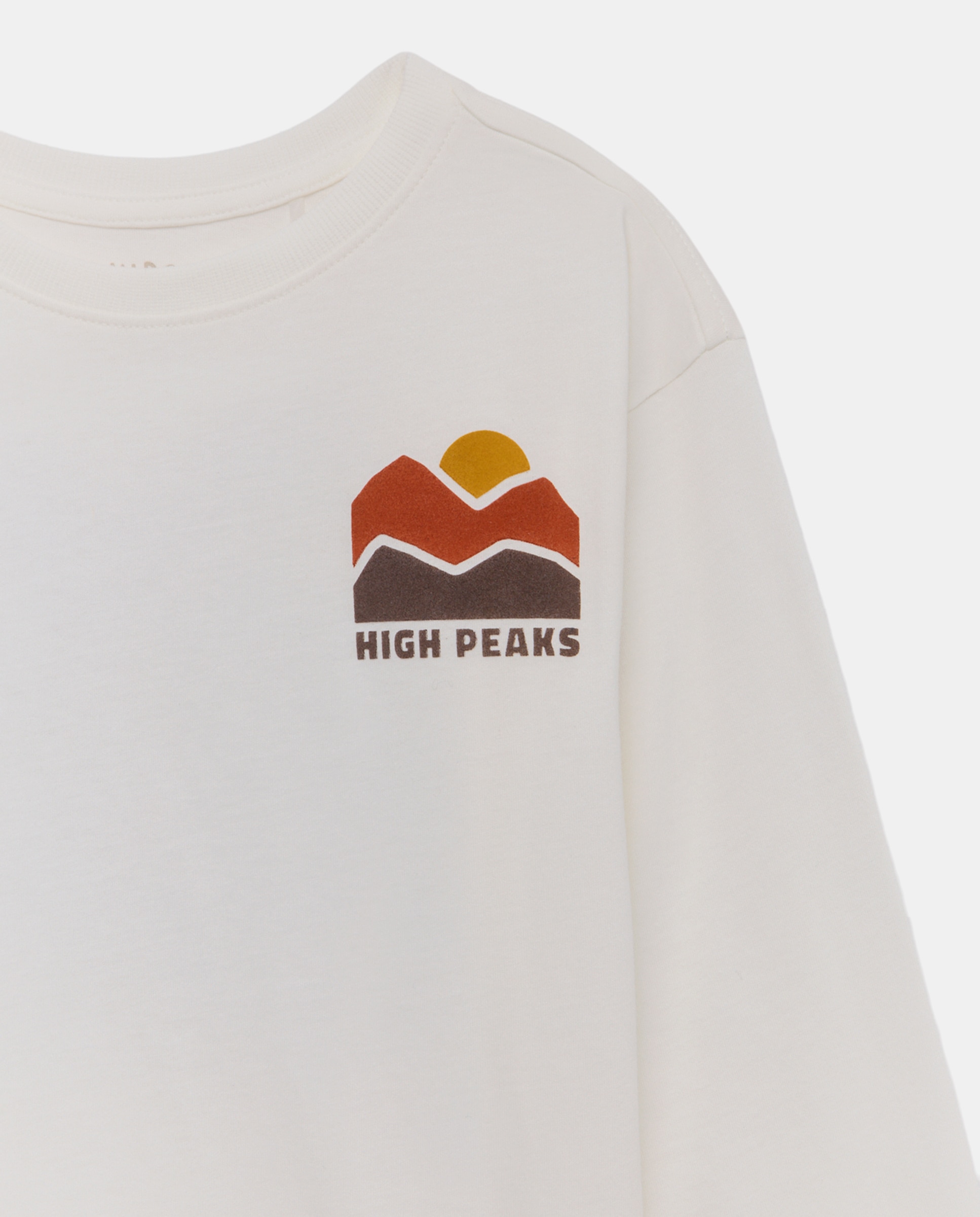 Camisola de Manga Comprida com Estampado à Frente e nas Costas de Criança Branco-5