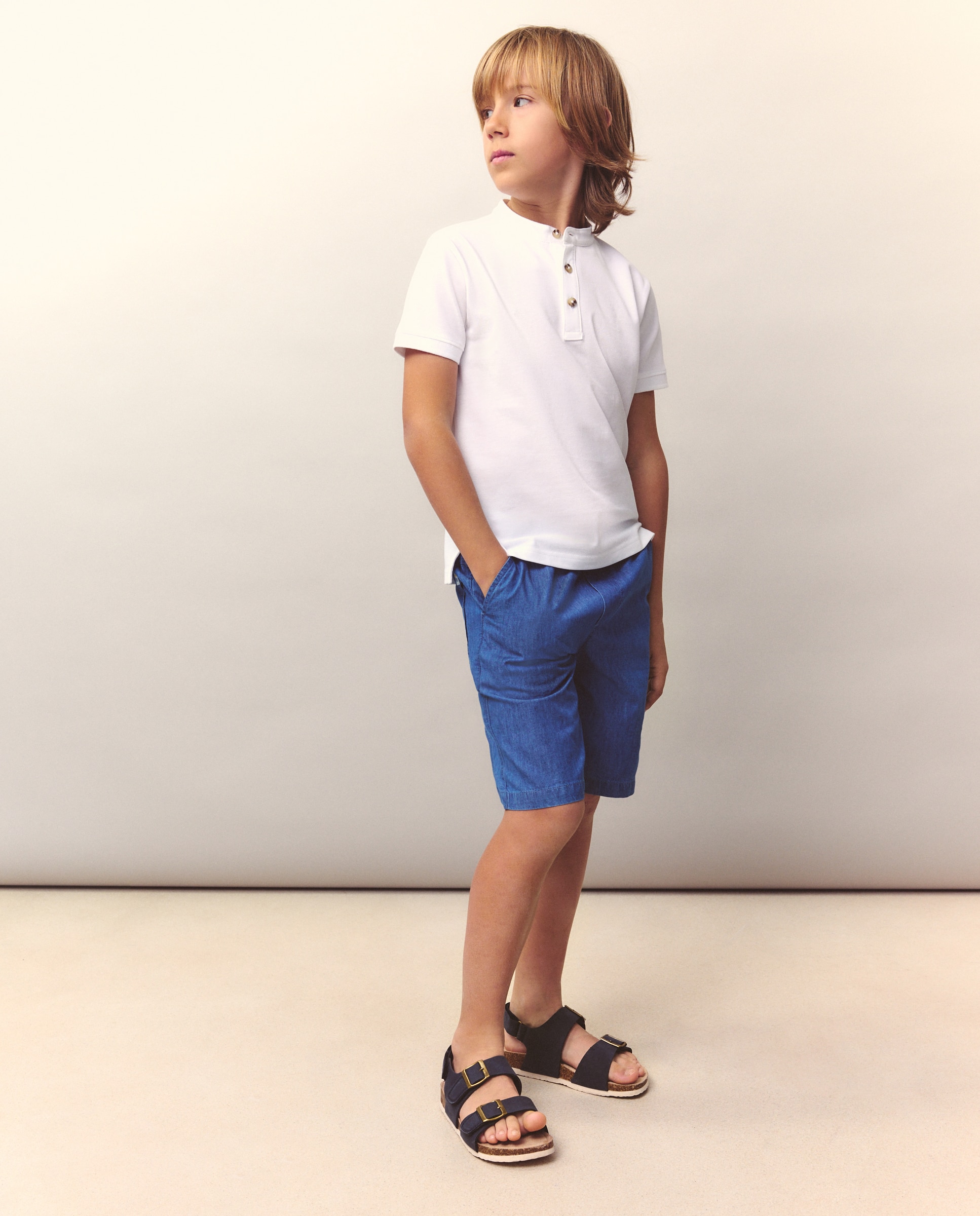 Polo com Manga Curta e Gola à Padre Kids El Corte Inglés Branco-2