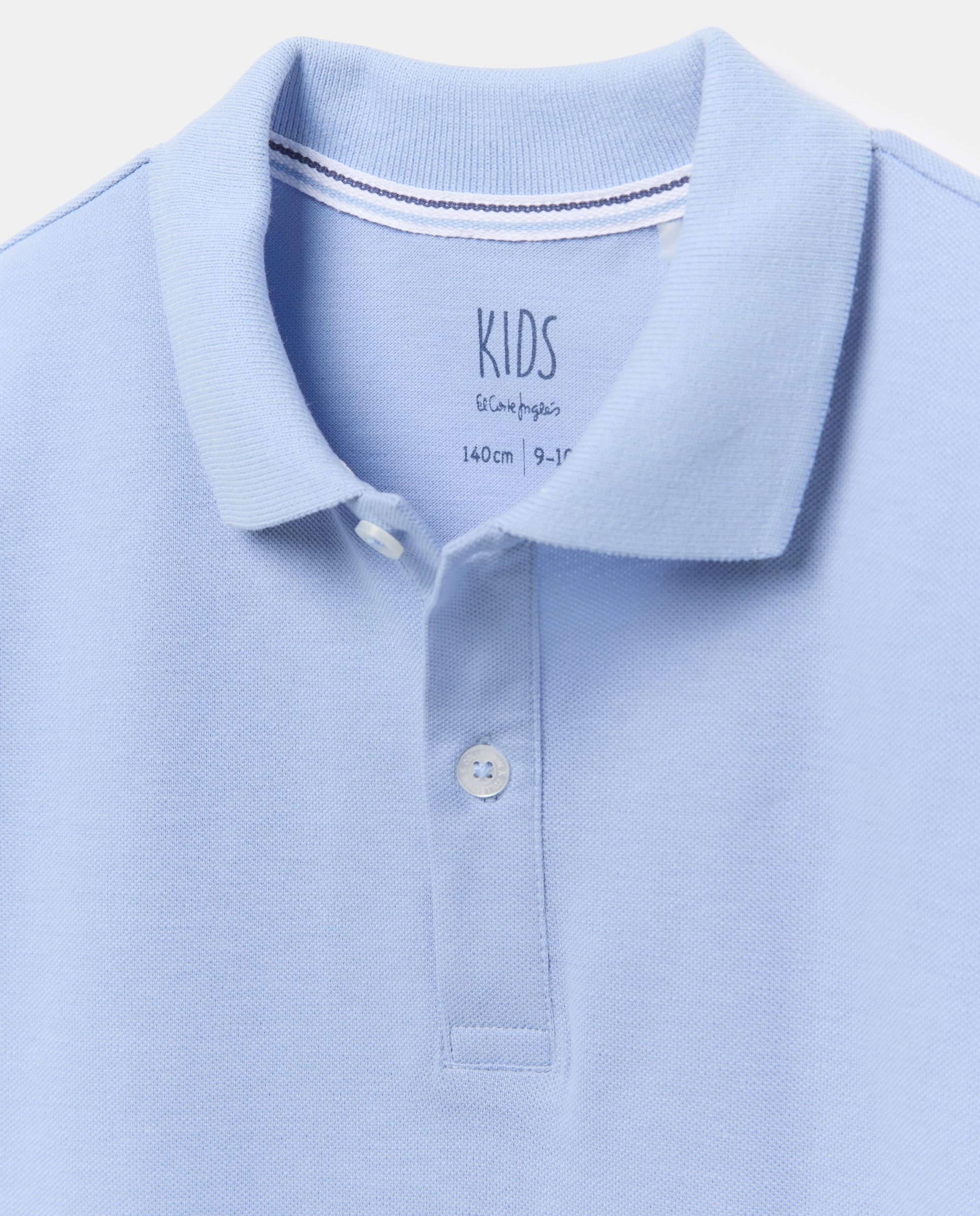 Polo básico manga corta de niño - Kids El Corte Inglés - Blanco 410 Azul claro-6