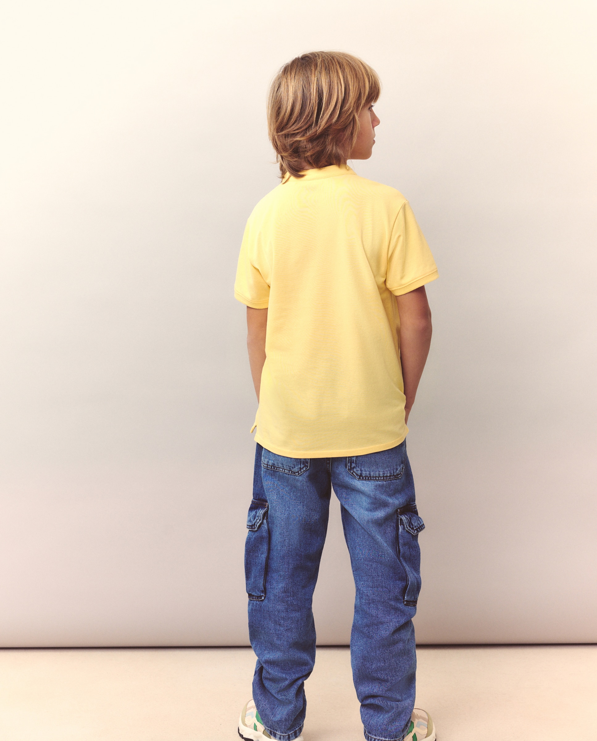 Polo de Gola à Padre e Manga Curta Kids El Corte Inglés 310 Amarelo Claro-3