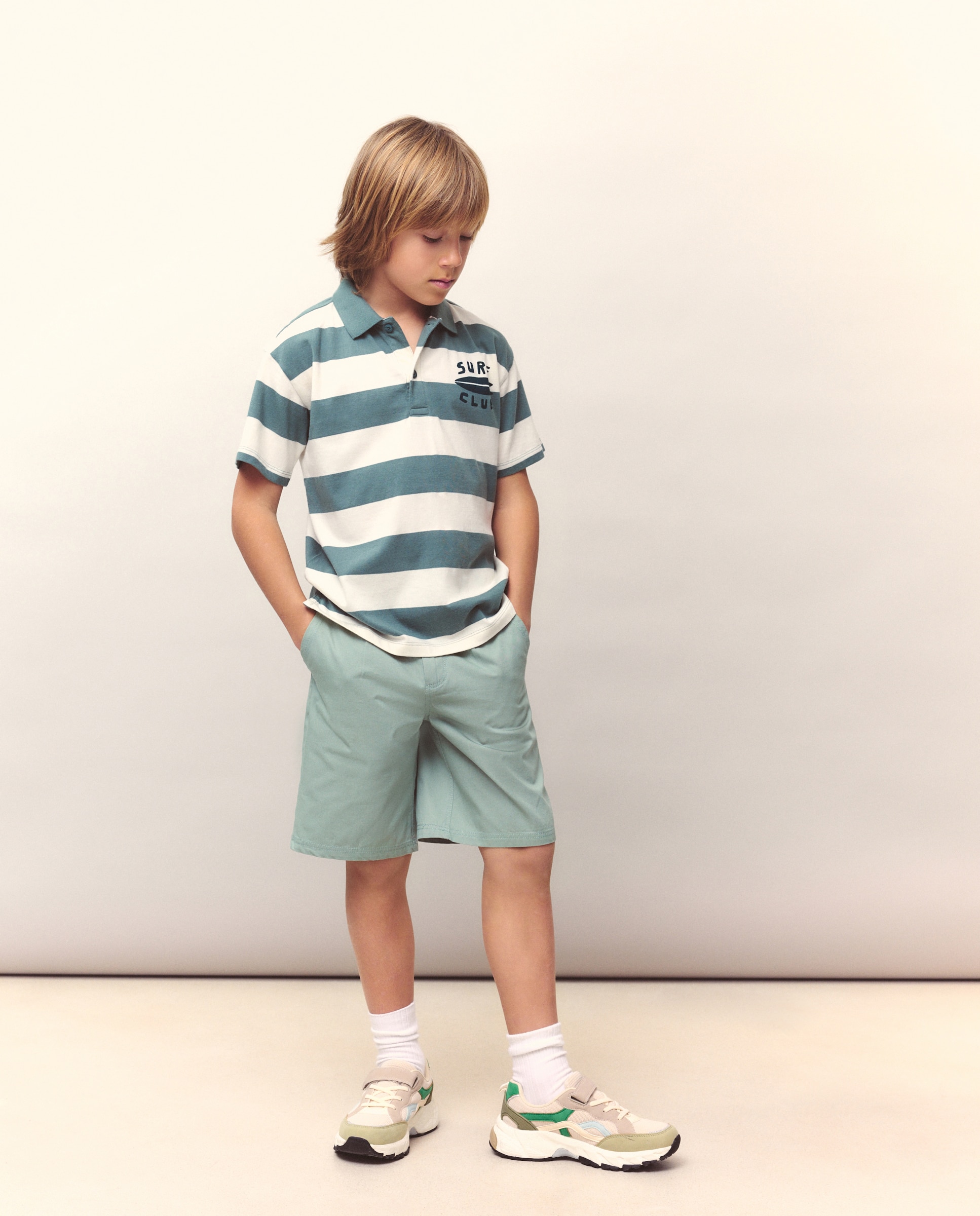 Polo de Manga Curta com Fantasia Kids El Corte Inglés Verde-2