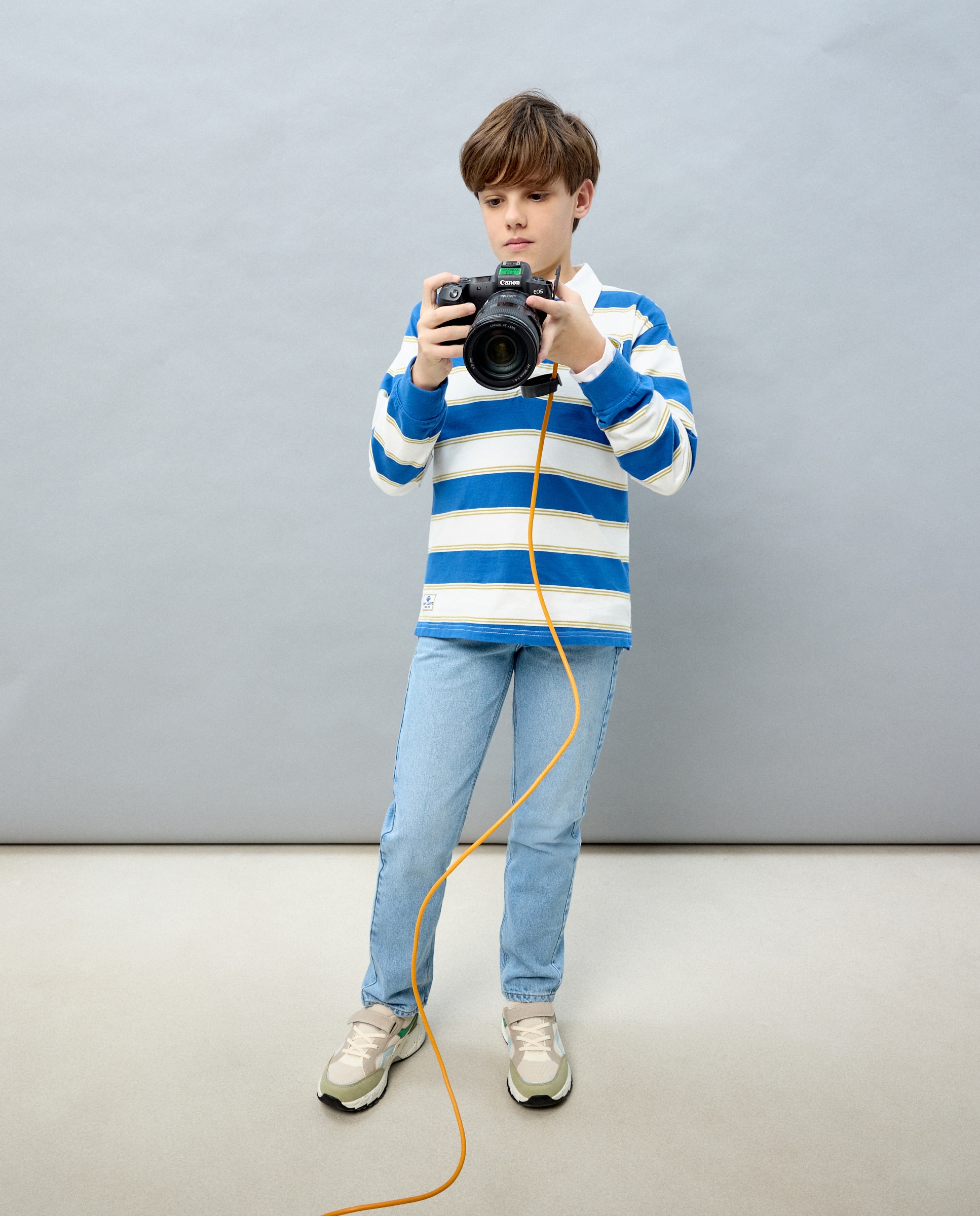 Polo de Manga Comprida às Riscas Kids El Corte Inglés Azul-2