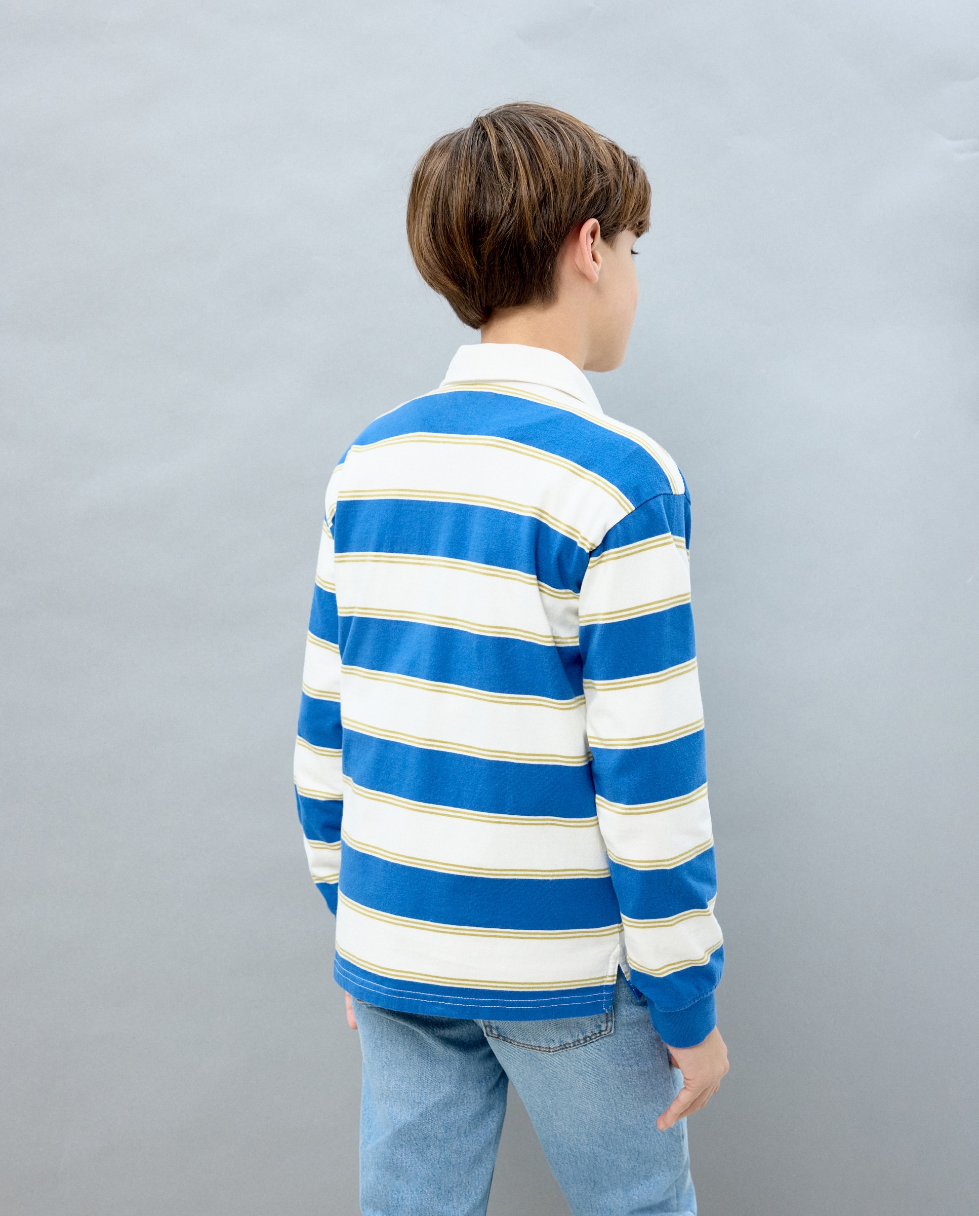 Polo de Manga Comprida às Riscas Kids El Corte Inglés Azul-3