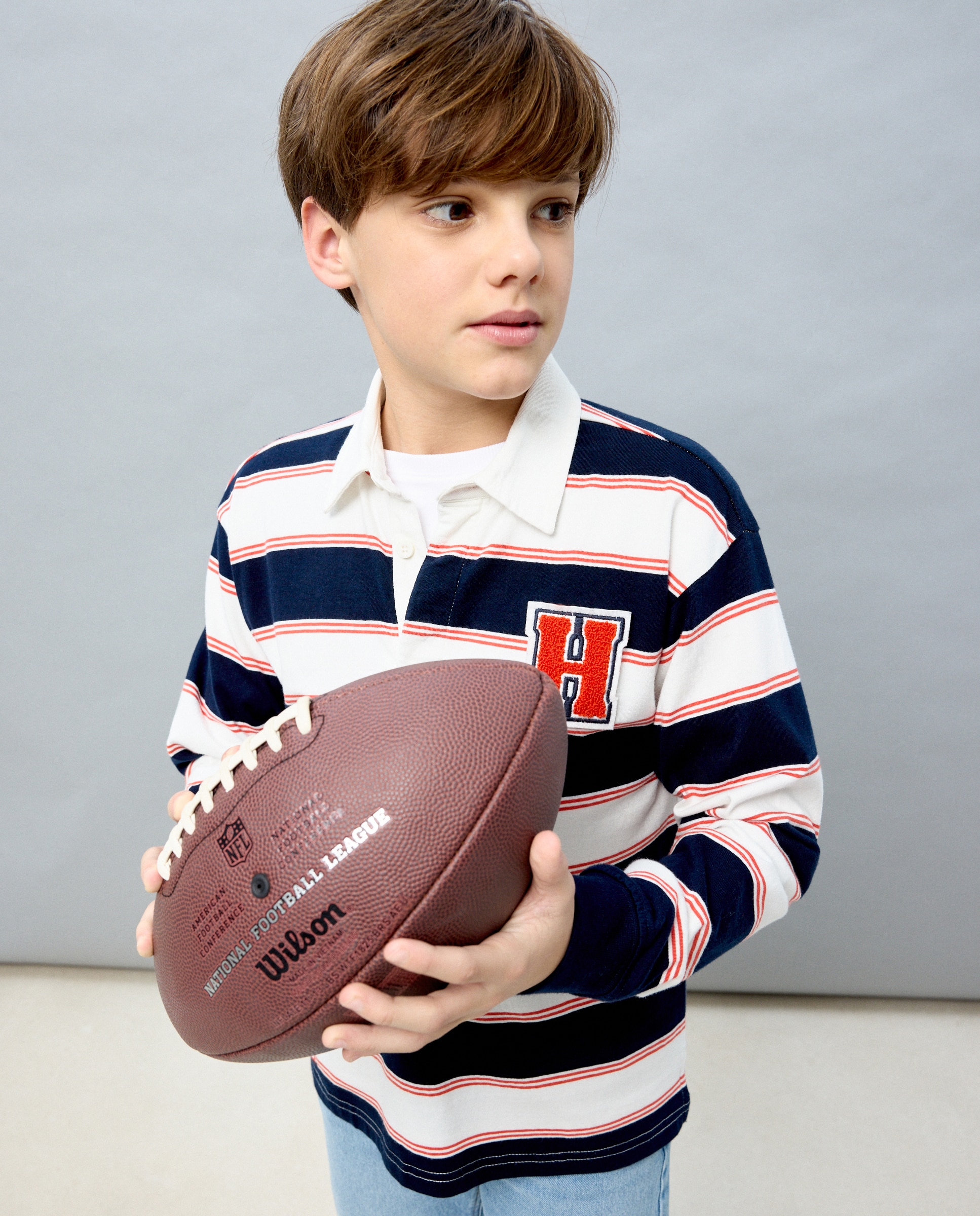 Polo de Manga Comprida às Riscas Kids El Corte Inglés Castanho-2