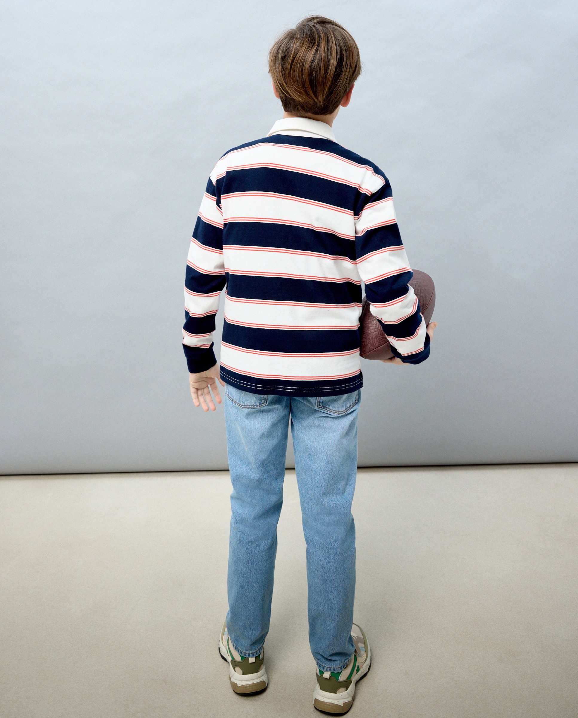 Polo de Manga Comprida às Riscas Kids El Corte Inglés Castanho-3