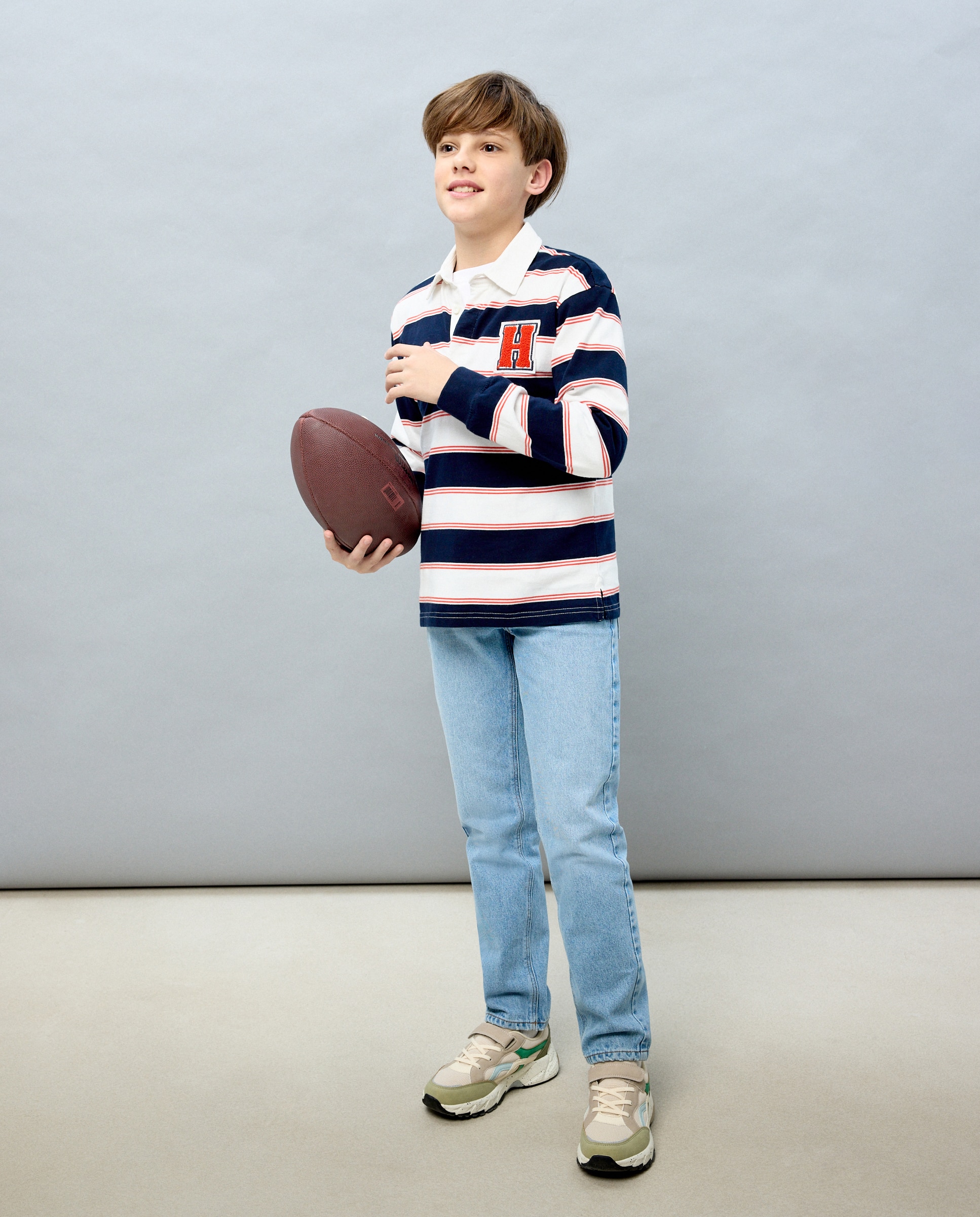 Polo de Manga Comprida às Riscas Kids El Corte Inglés Castanho-4