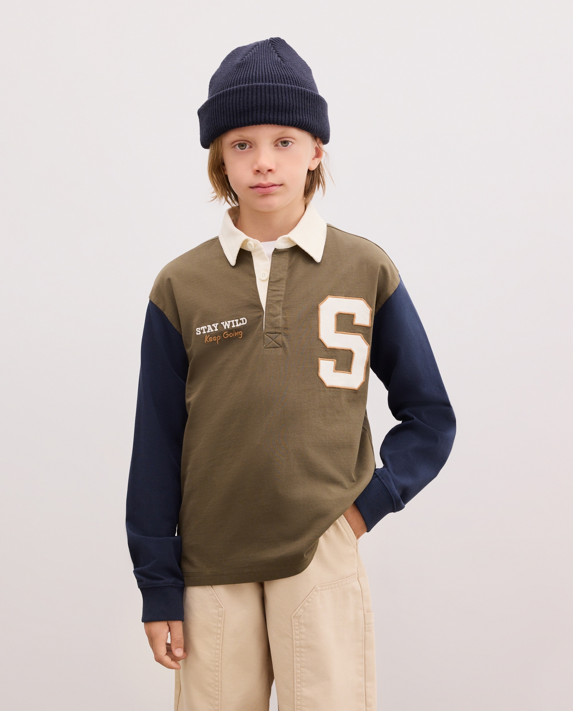 Polo de Manga Comprida com Cortes Verde-2
