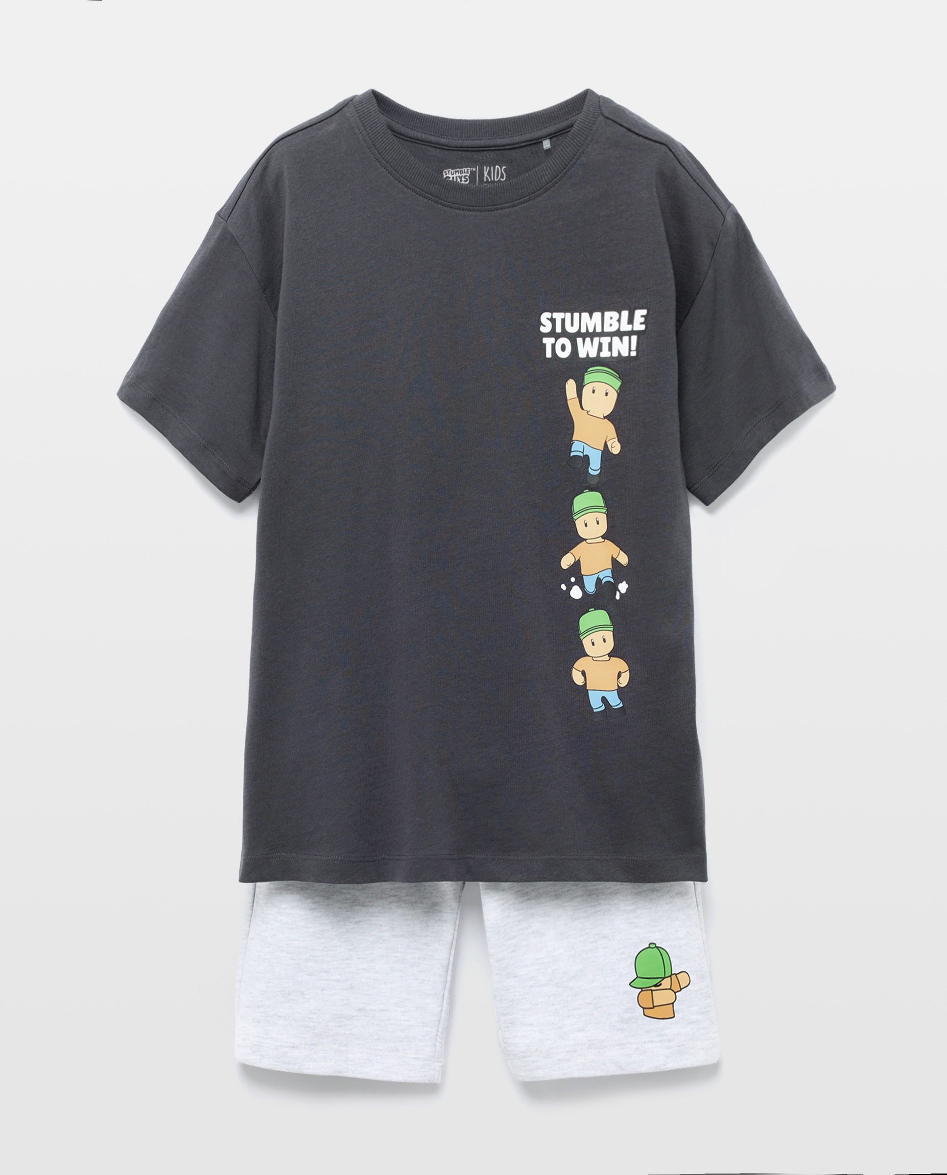 Conjunto de niño de camiseta y pantalón cortos - Kids El Corte Inglés - Gris Gris-5