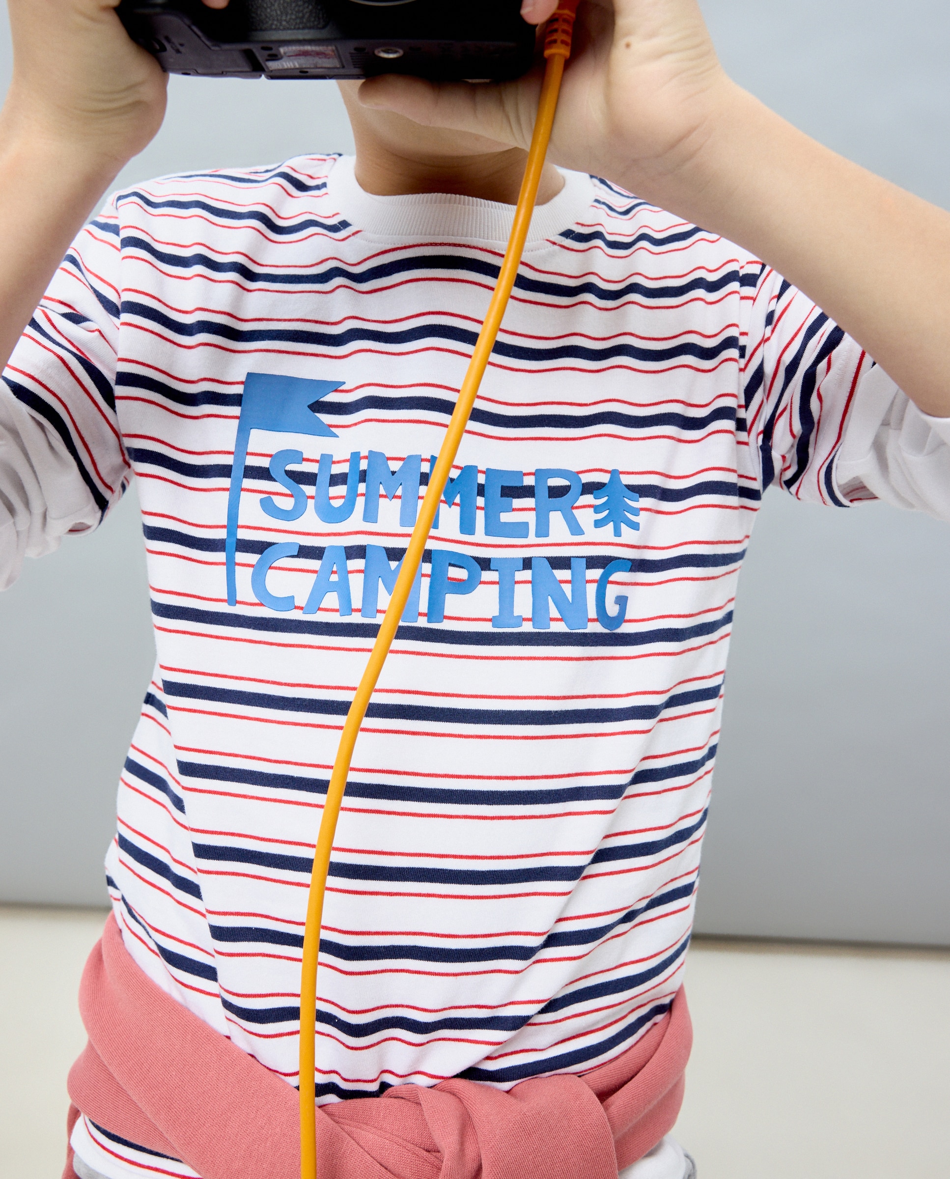Conjunto de Duas Peças: Calções e T-shirt às Riscas Kids El Corte Inglés Vermelho-4