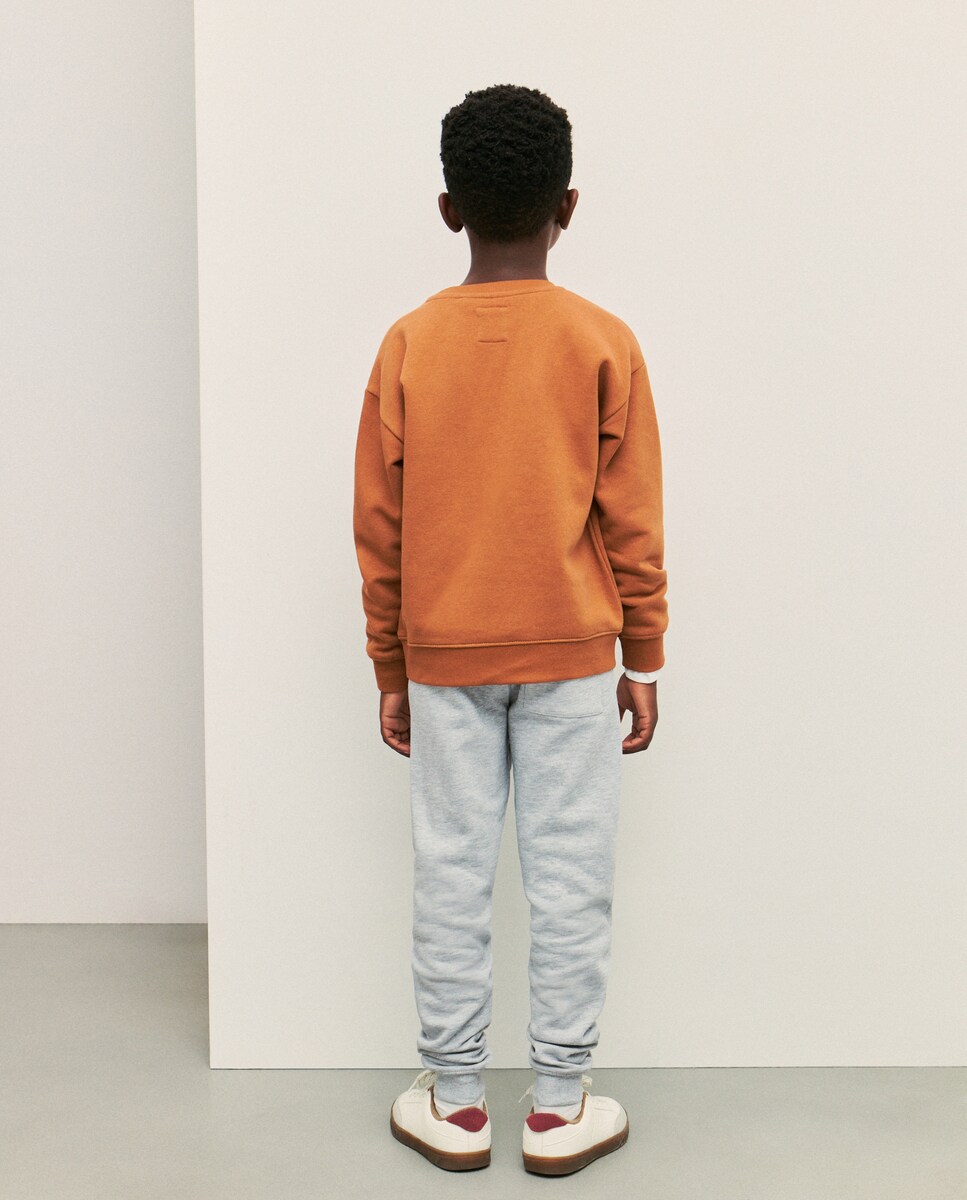 Calças Desportivas de Felpa BSC 820 Cinzento Médio-3