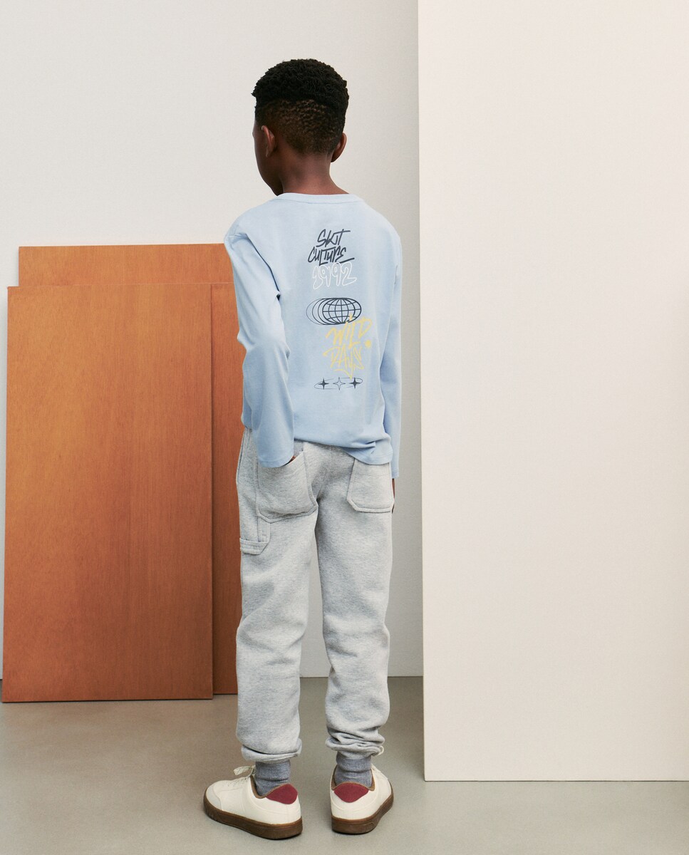 Calças de Felpa com Fantasia de Cortes 820 Cinzento Médio-3