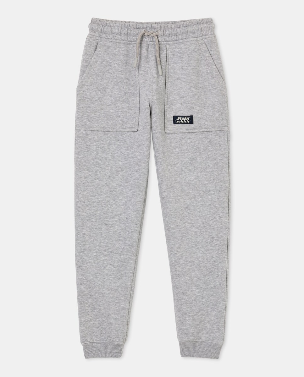 Calças de Felpa com Fantasia de Cortes 820 Cinzento Médio-4