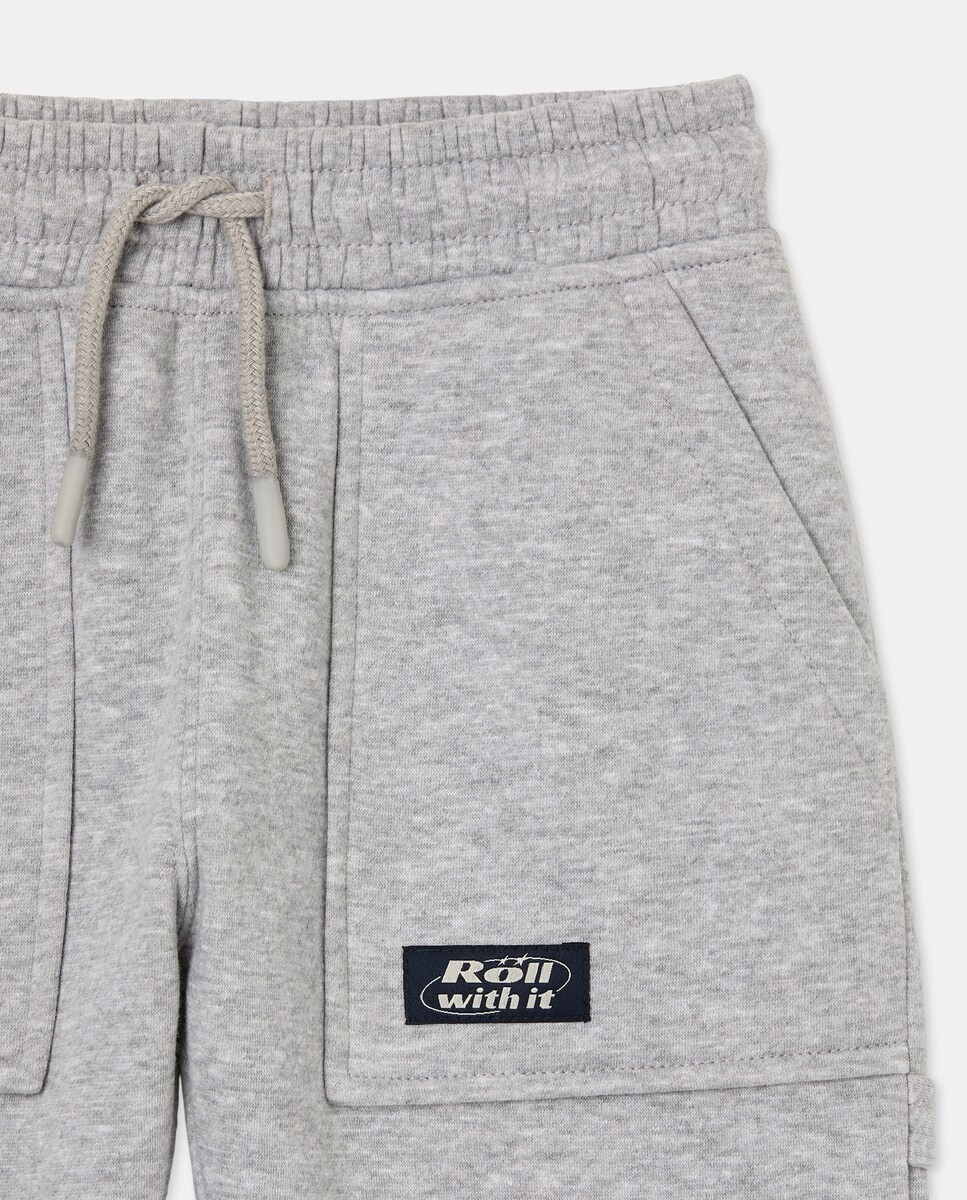 Calças de Felpa com Fantasia de Cortes 820 Cinzento Médio-5