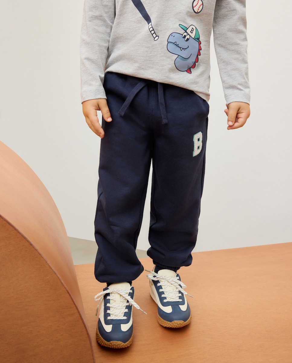 Calças de Felpa com Patch Azul-2