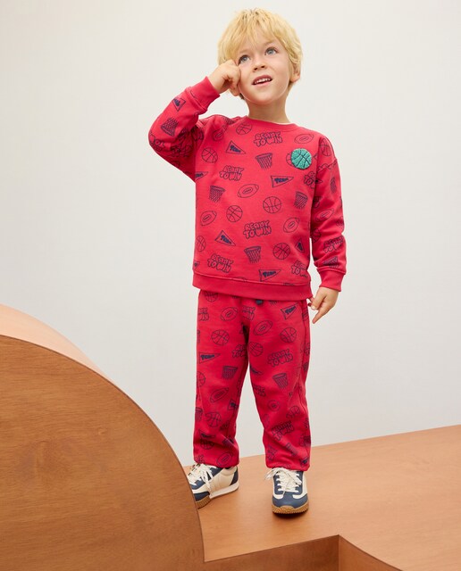 Imagen 0 de Pantalón felpa all over print de niño