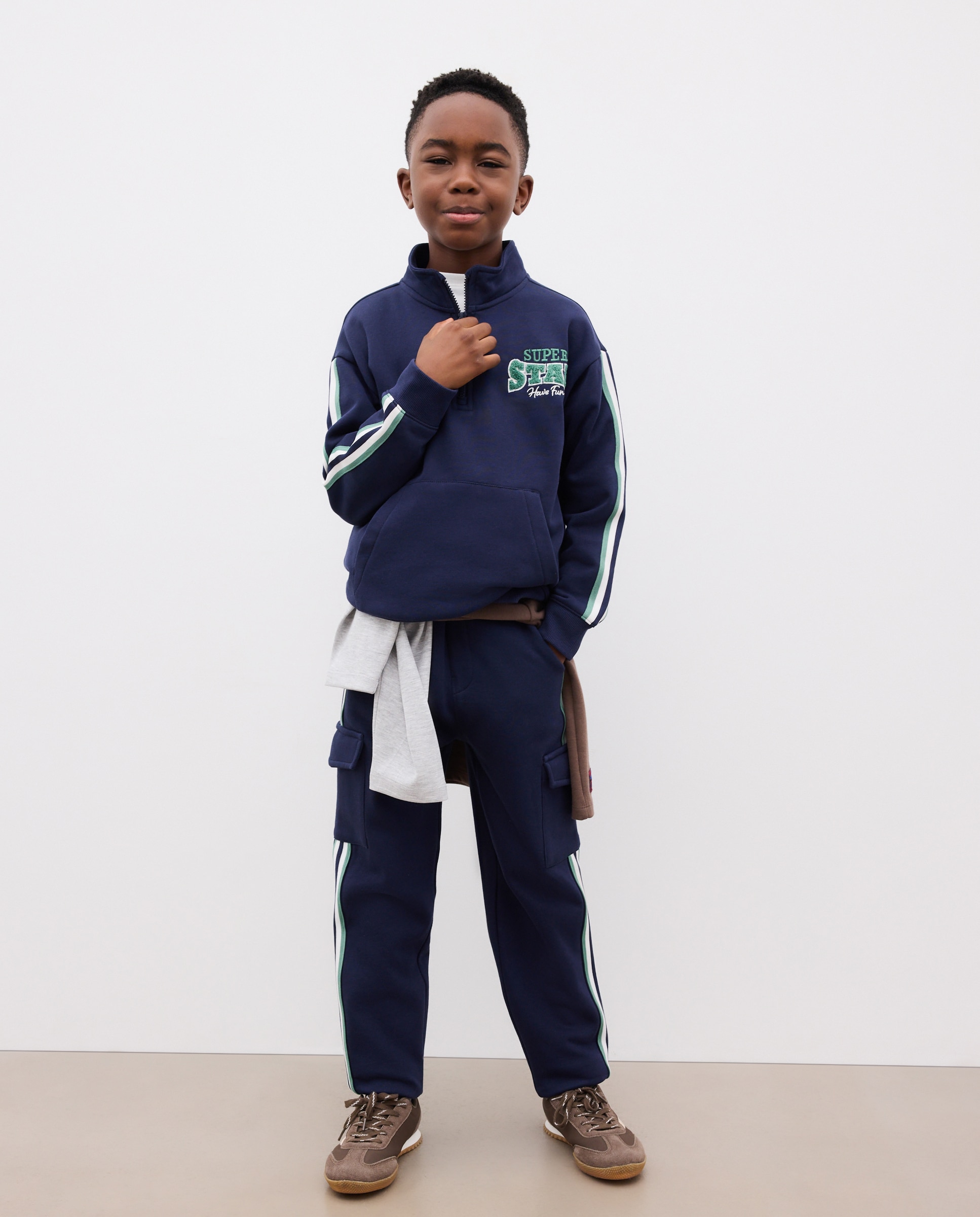 Pantalón felpa cargo de niño - Kids El Corte Inglés - Azul marino Azul marino-1