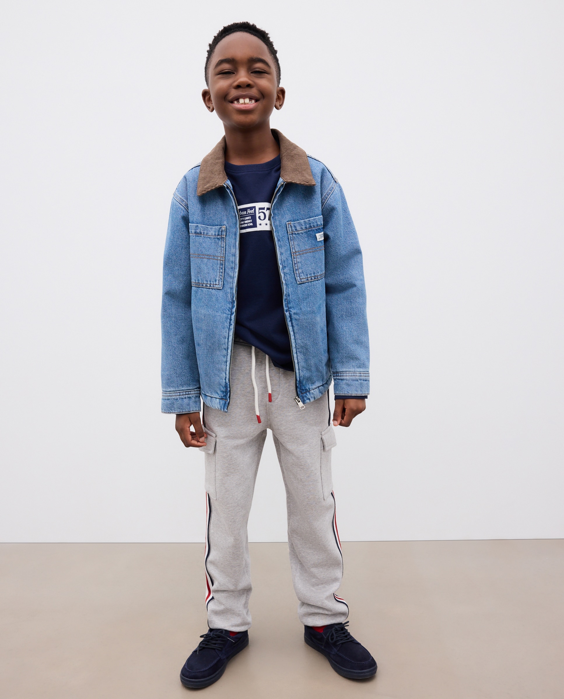Pantalón felpa cargo de niño - Kids El Corte Inglés - 820 Gris medio 820 Gris medio-1