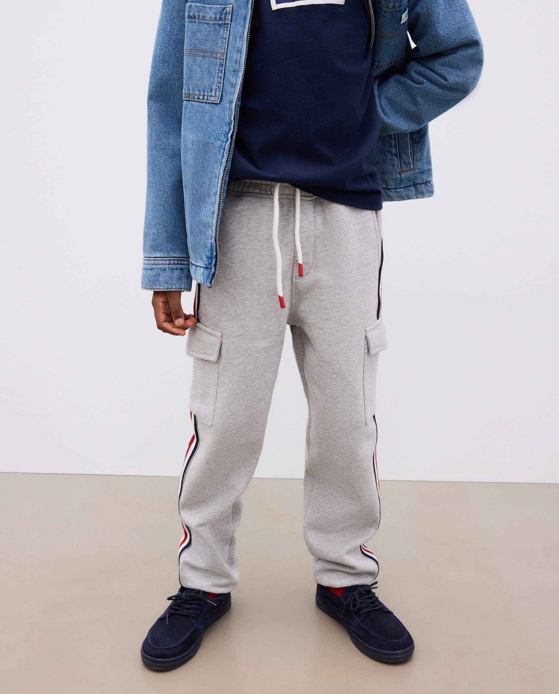 Pantalón felpa cargo de niño - Kids El Corte Inglés - 820 Gris medio 820 Gris medio-2