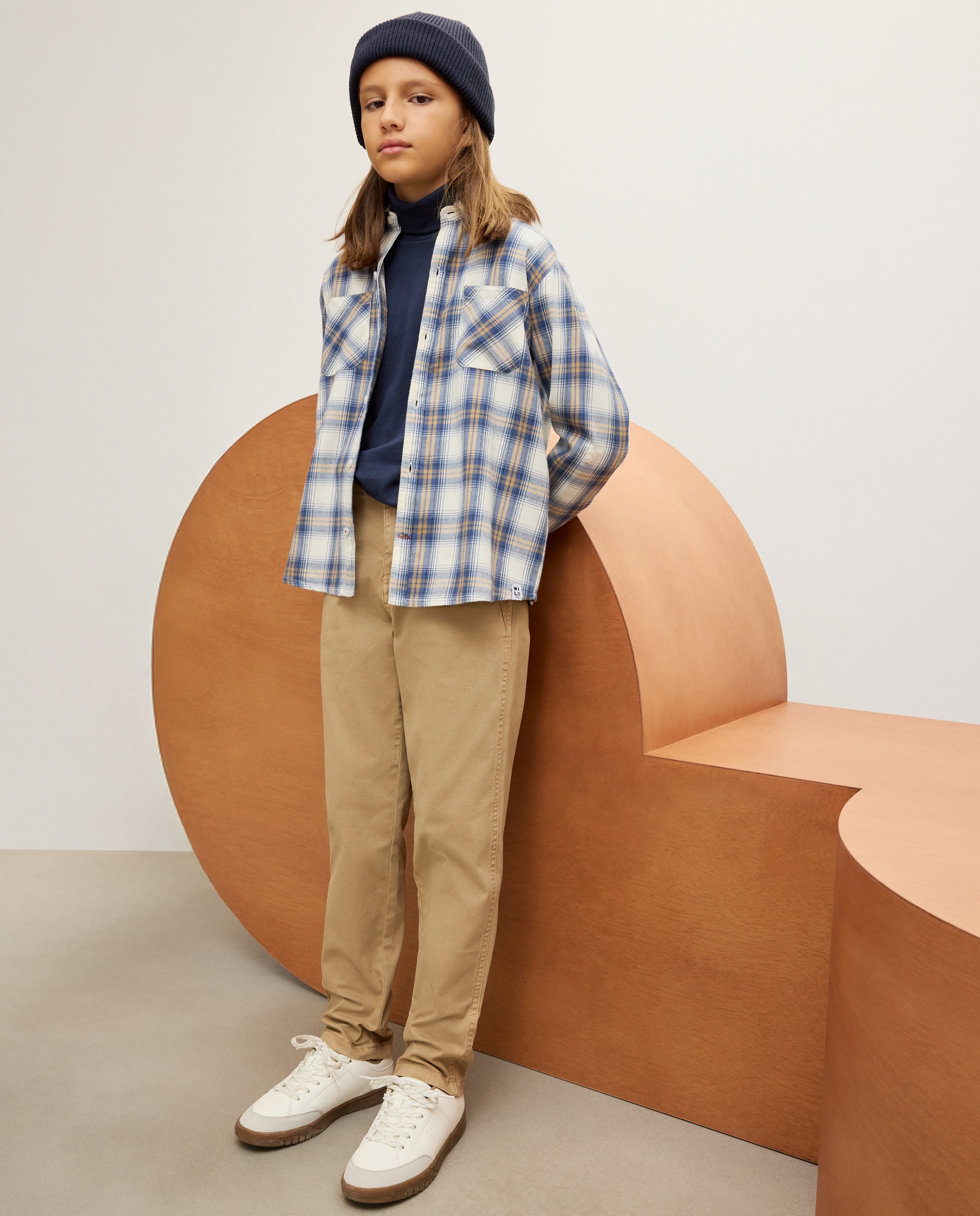 Calças de Sarja Castanho-1